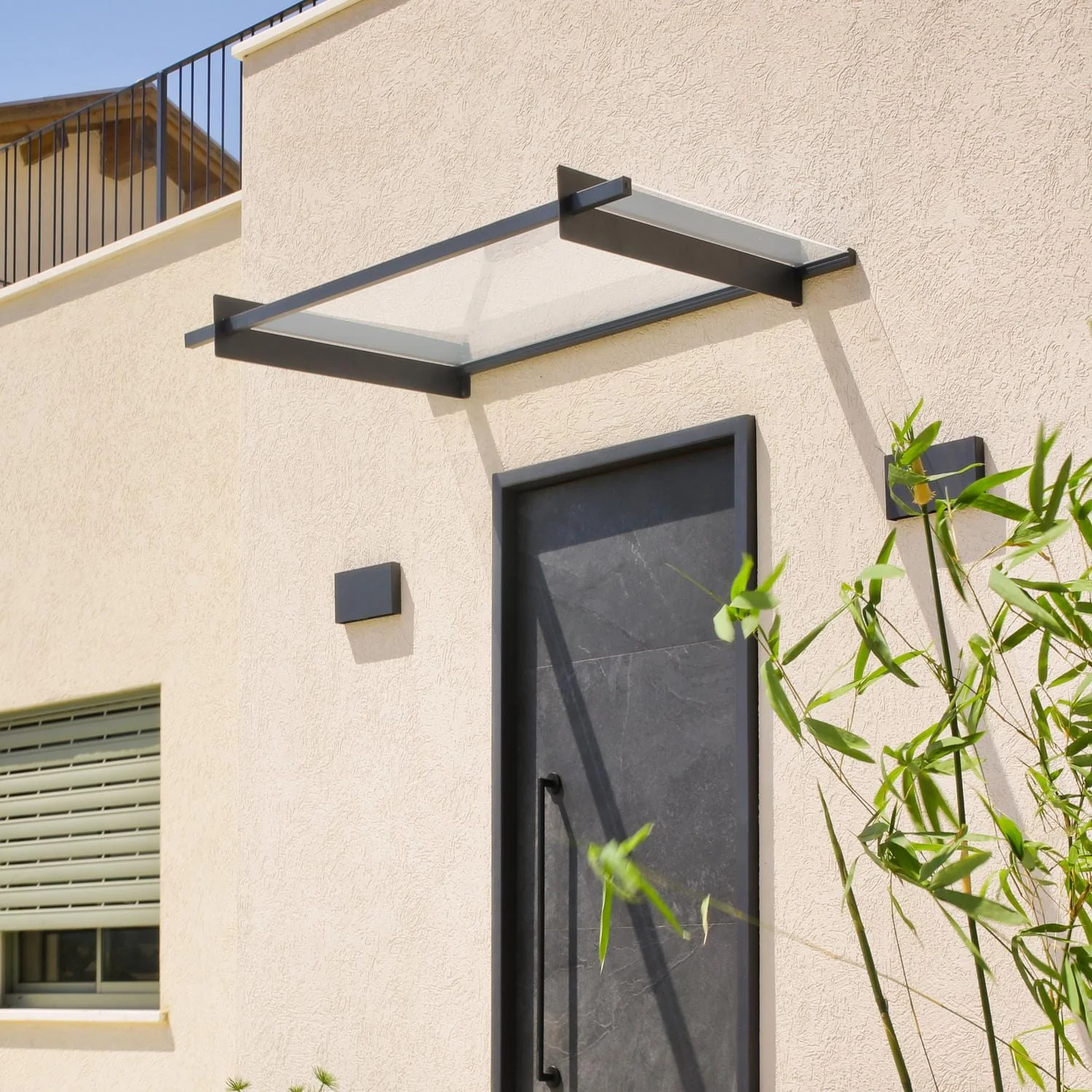 Palram - Canopia | Nancy Door Awning - Gray/Clear - Image 4