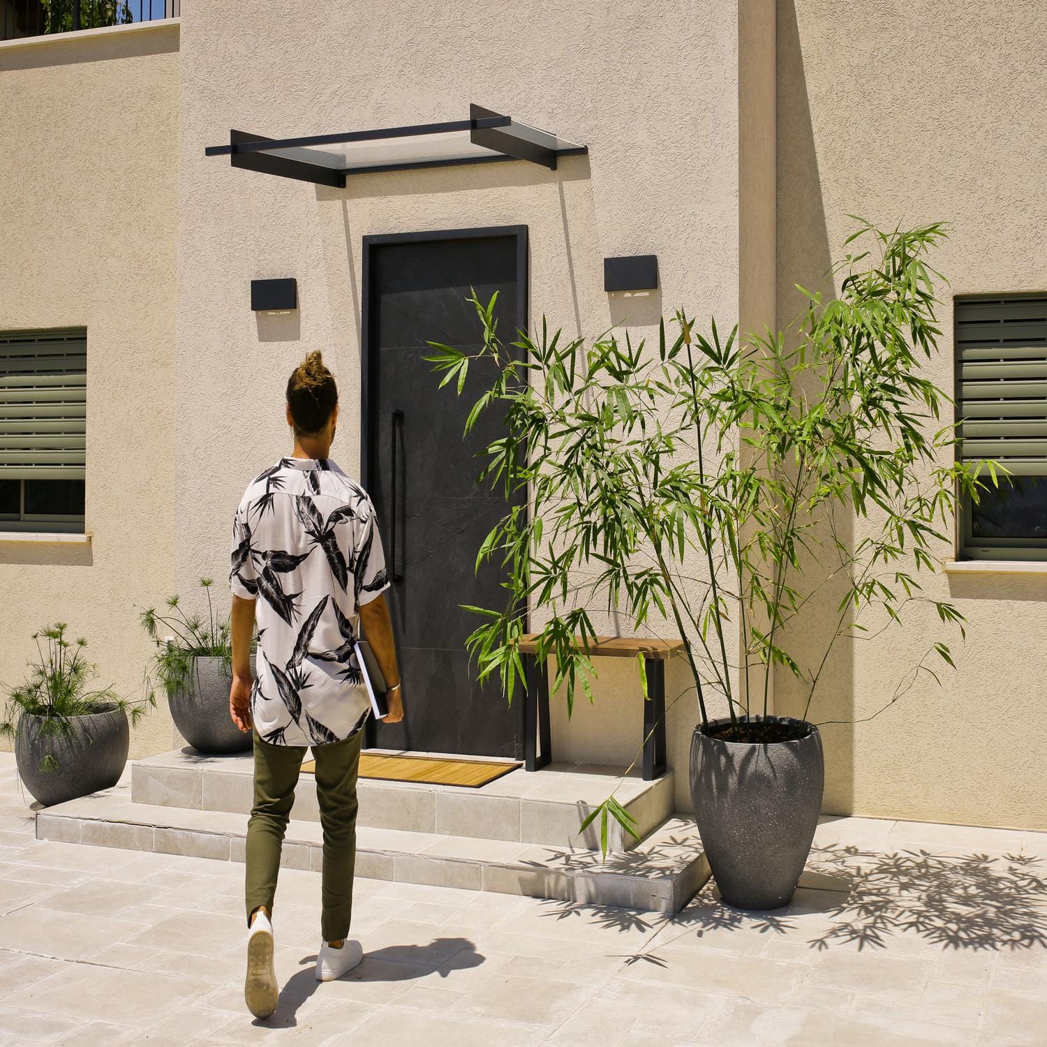 Palram - Canopia | Nancy Door Awning - Gray/Clear - Image 5