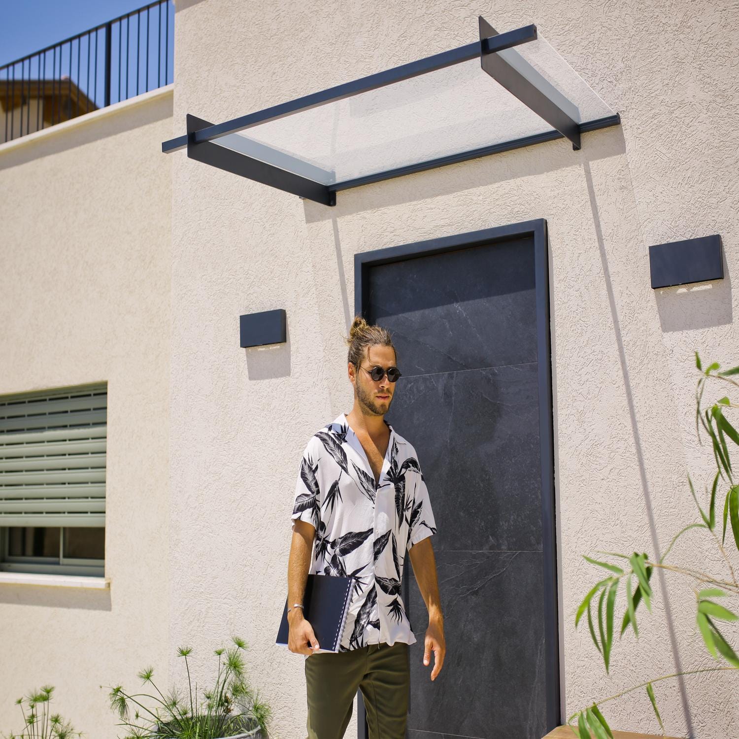 Palram - Canopia | Nancy Door Awning - Gray/Clear - Image 6