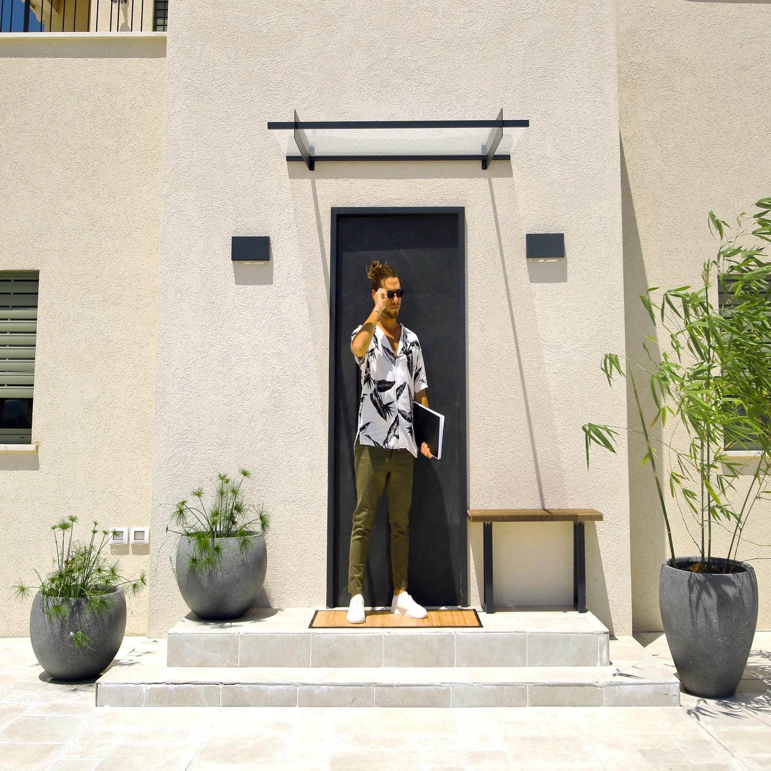 Palram - Canopia | Nancy Door Awning - Gray/Clear - Image 9