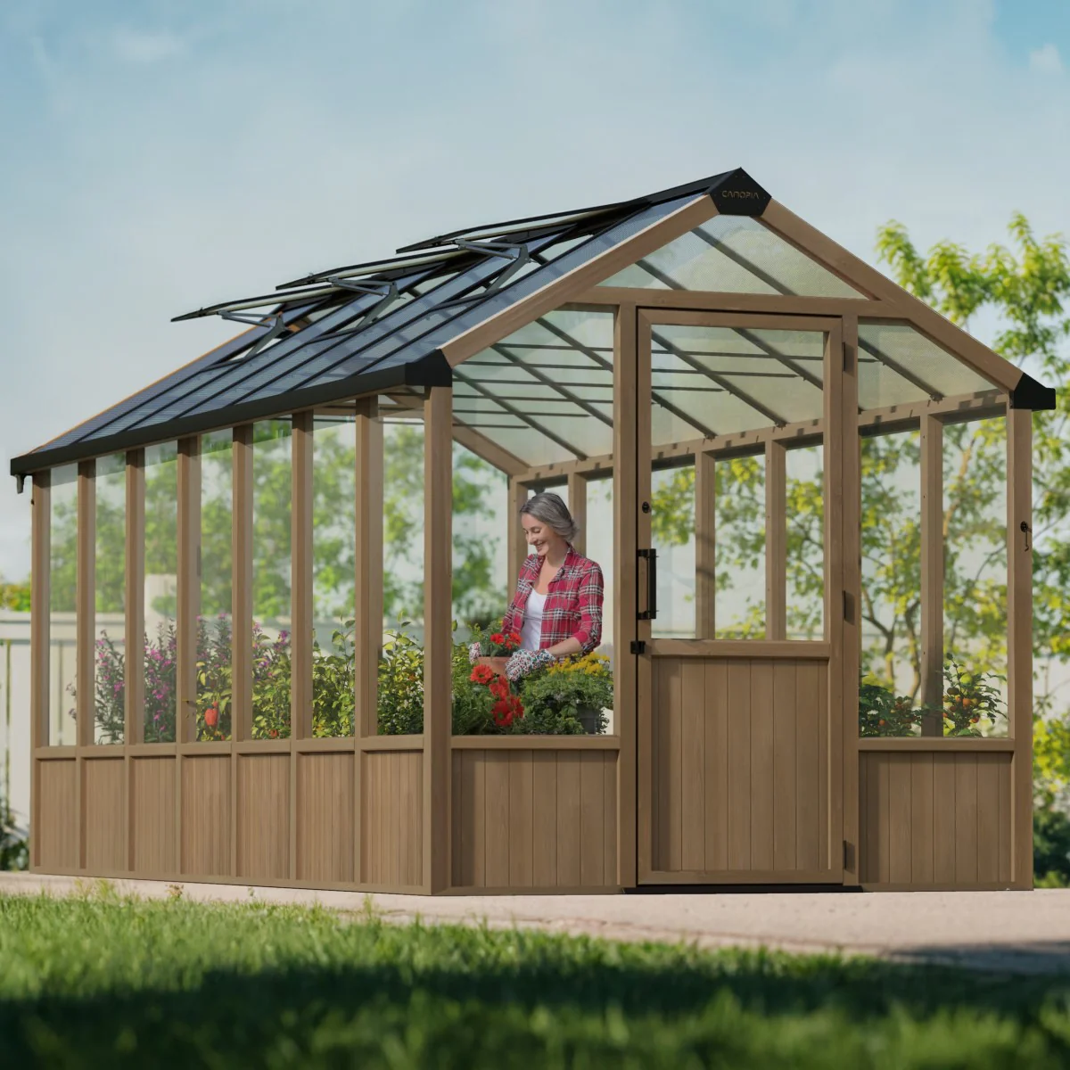 Palram - Canopia | Natura 8 ft Series - Cedar Wood Greenhouse Kit - Image 19