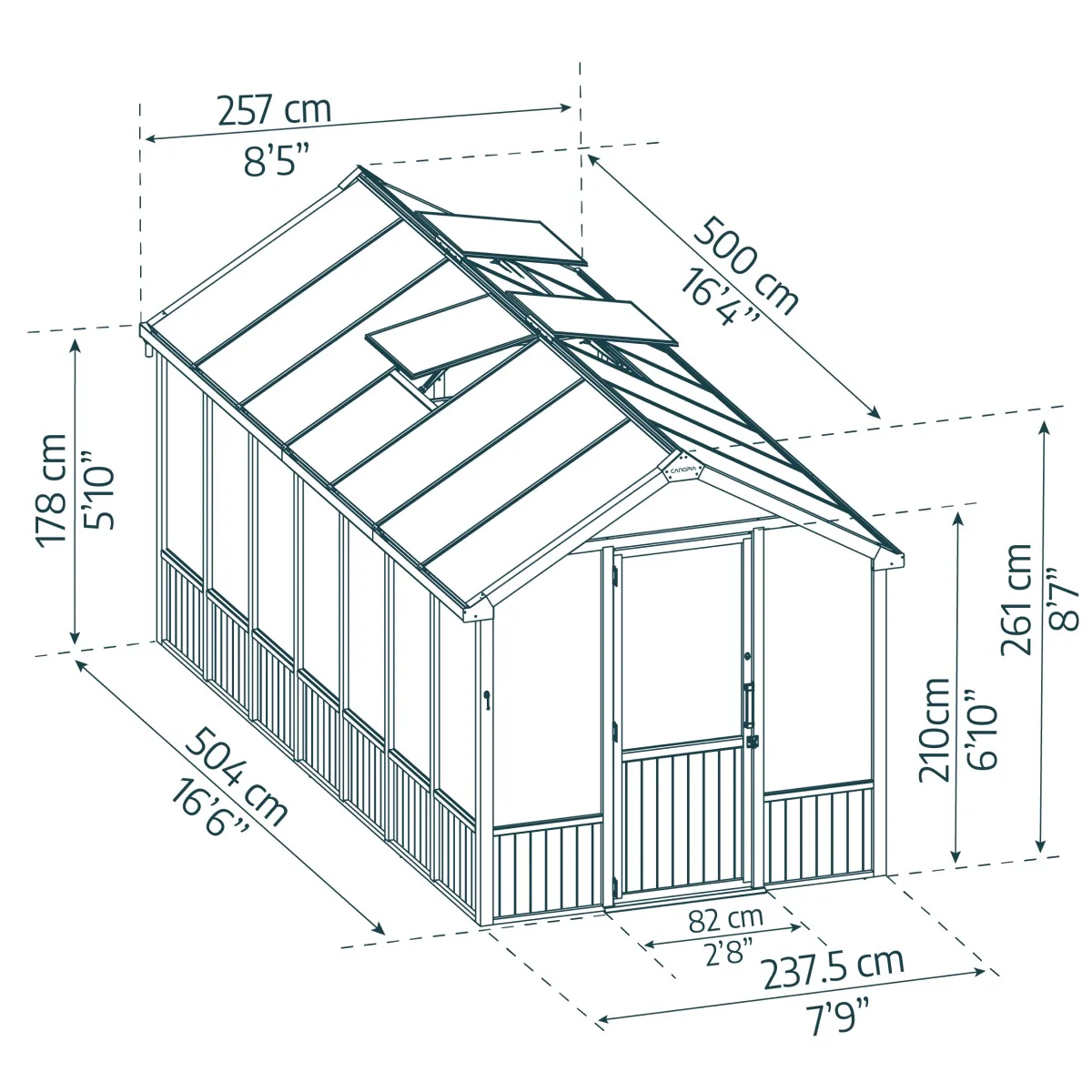 Palram - Canopia | Natura 8 ft Series - Cedar Wood Greenhouse Kit - Image 21
