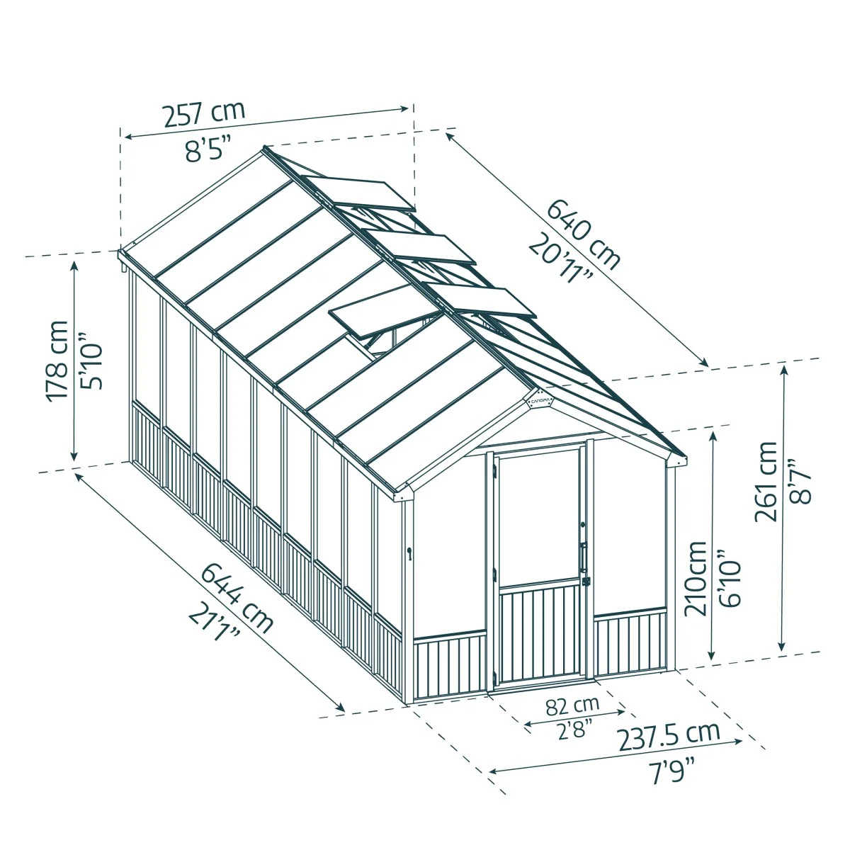 Palram - Canopia | Natura 8 ft Series - Cedar Wood Greenhouse Kit - Image 25