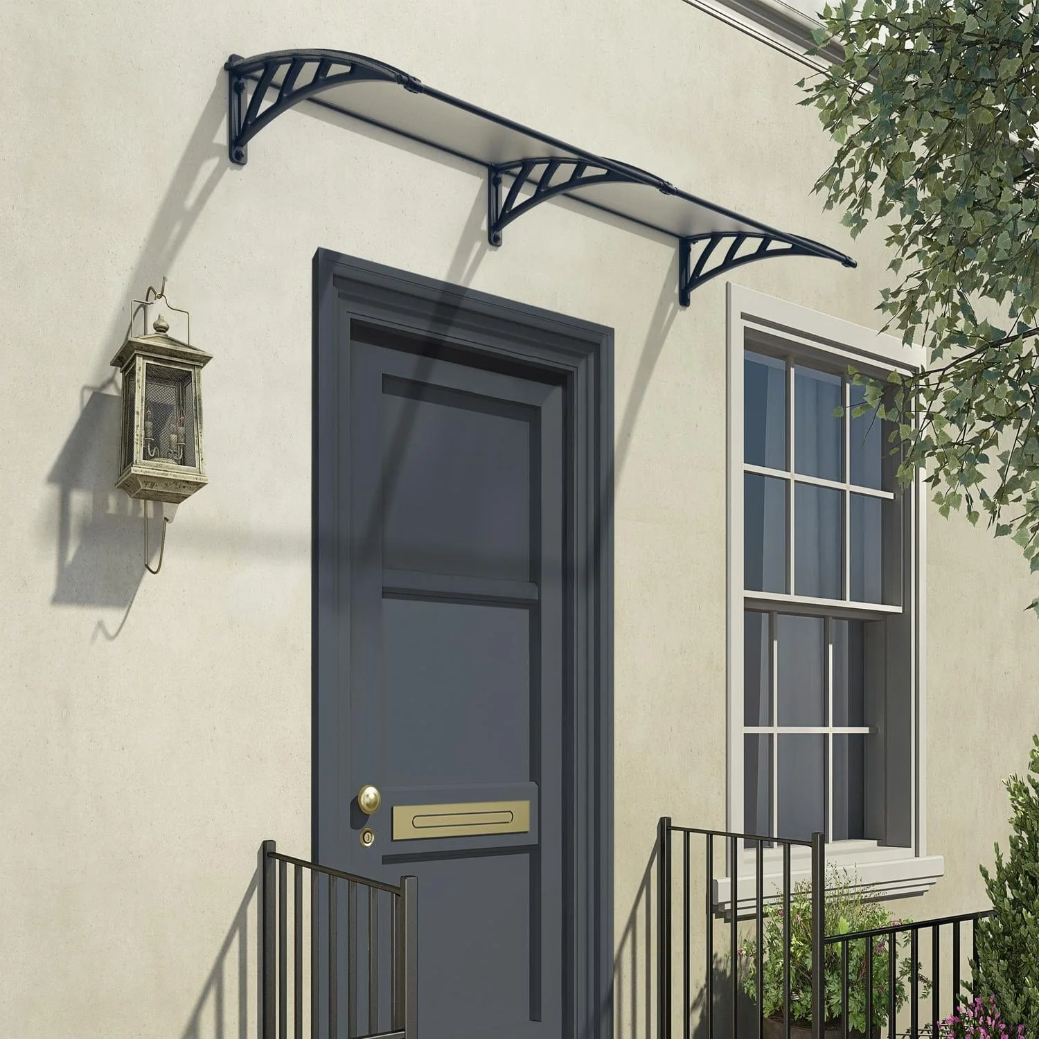 Palram - Canopia | Neo 2360 8x3 ft Awning - Gray/Clear - Image 2