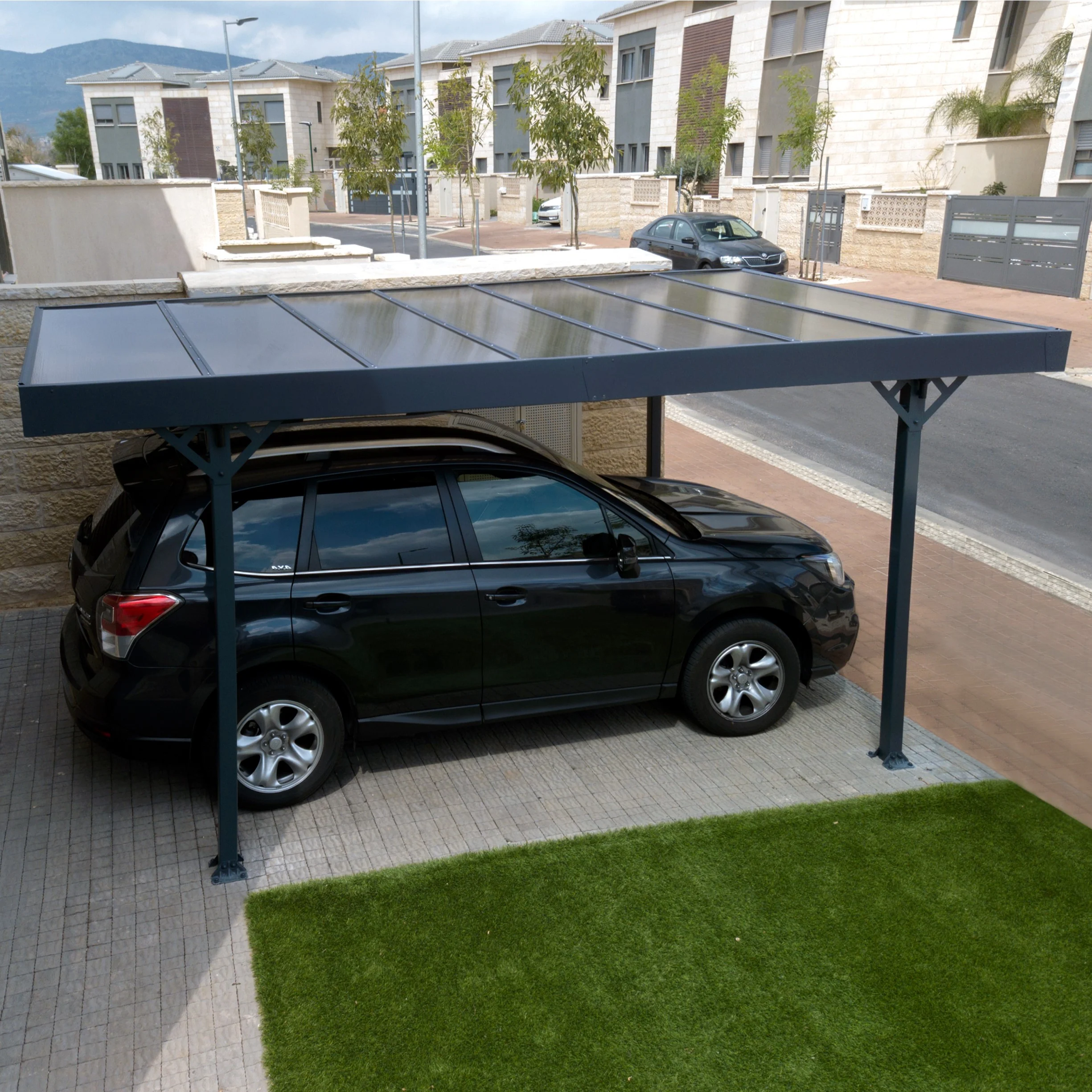 Palram - Canopia | Palma 5000 Carport/Patio Cover - Gray/Gray - 16X10x7 ft - Image 3