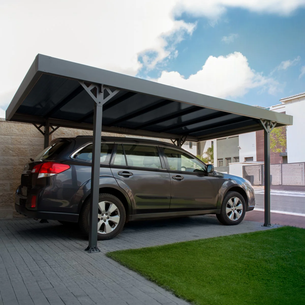 Palram - Canopia | Palma 5000 Carport/Patio Cover - Gray/Gray - 16X10x7 ft - Image 4