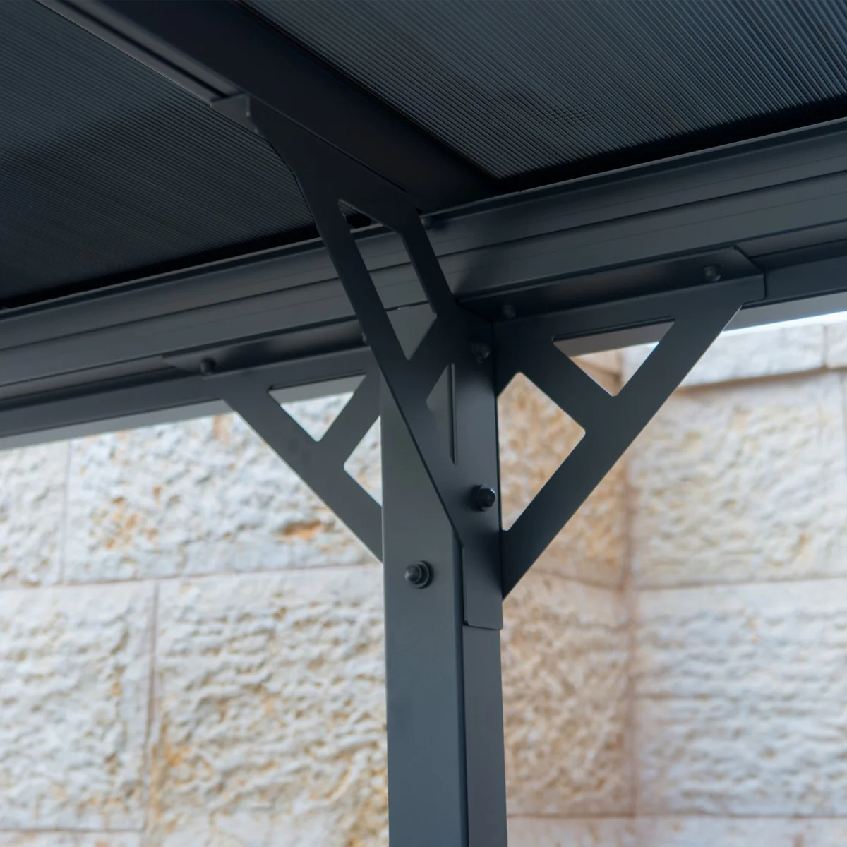 Palram - Canopia | Palma 5000 Carport/Patio Cover - Gray/Gray - 16X10x7 ft - Image 7