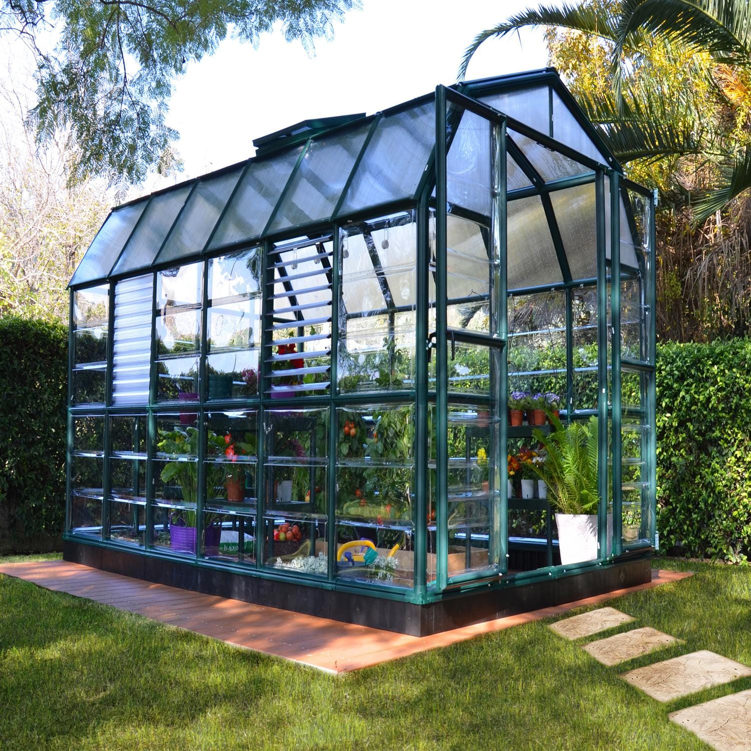 Palram - Canopia | Prestige 8x12 ft Clear Greenhouse Kit Package With 0.8mm Polycarbonate Glazing - Image 2
