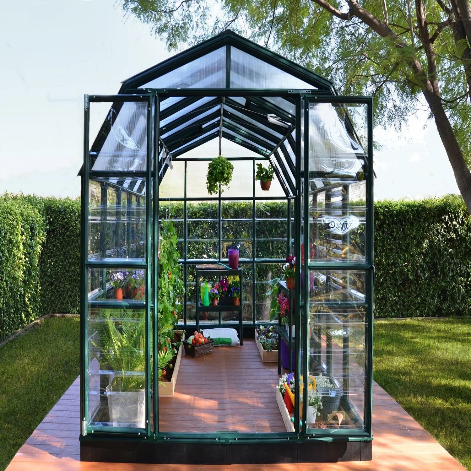 Palram - Canopia | Prestige 8x12 ft Clear Greenhouse Kit Package With 0.8mm Polycarbonate Glazing - Image 8