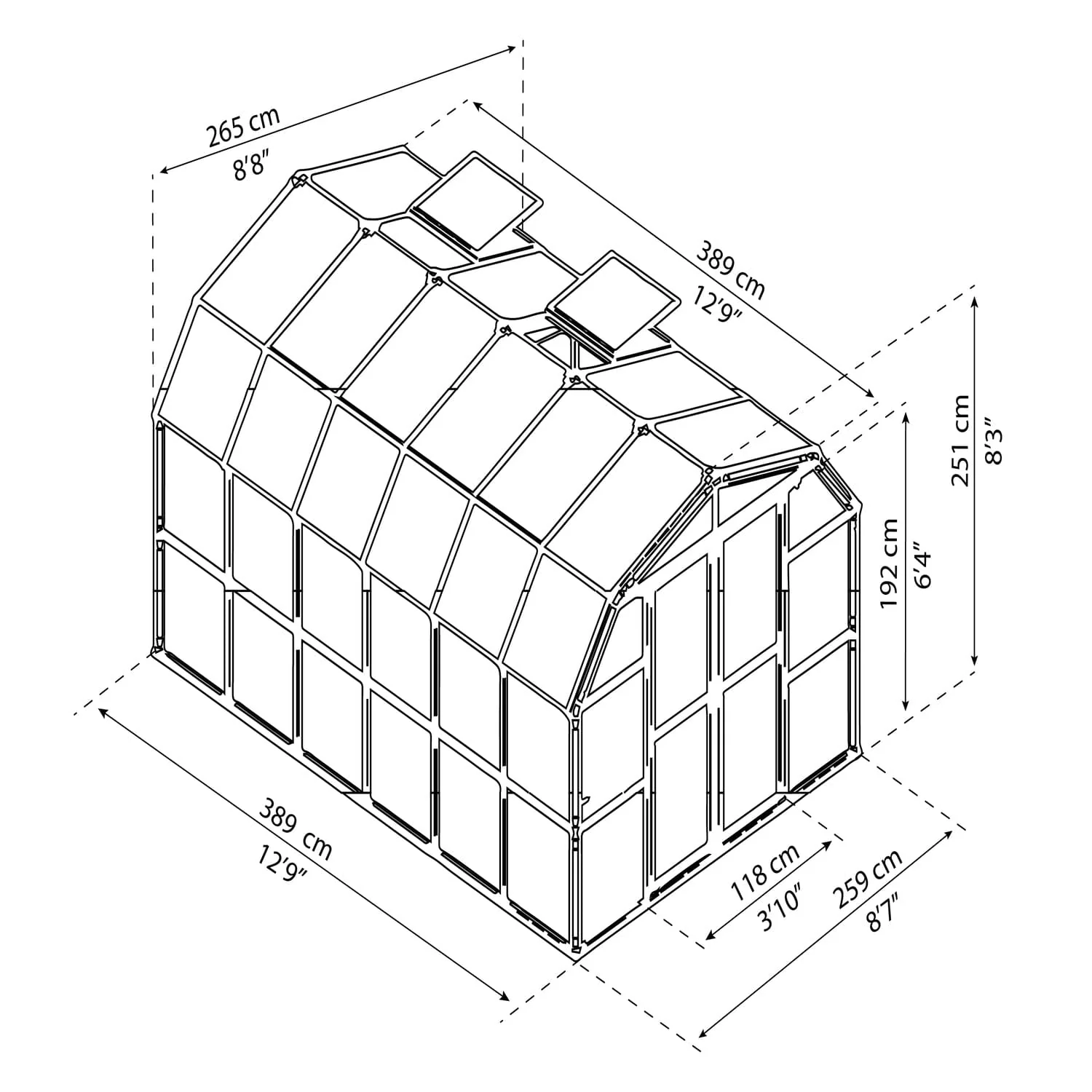 Palram - Canopia | Prestige 8x12 ft Twin-Wall Greenhouse Kit Package With 6mm Twin-wall Polycarbonate Glazing - Image 10