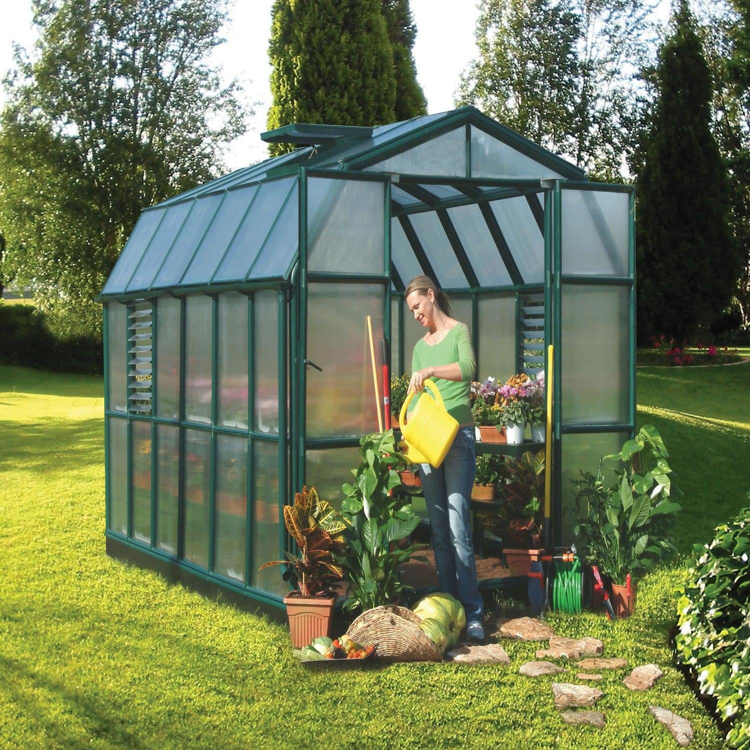 Palram - Canopia | Prestige 8x12 ft Twin-Wall Greenhouse Kit Package With 6mm Twin-wall Polycarbonate Glazing - Image 2