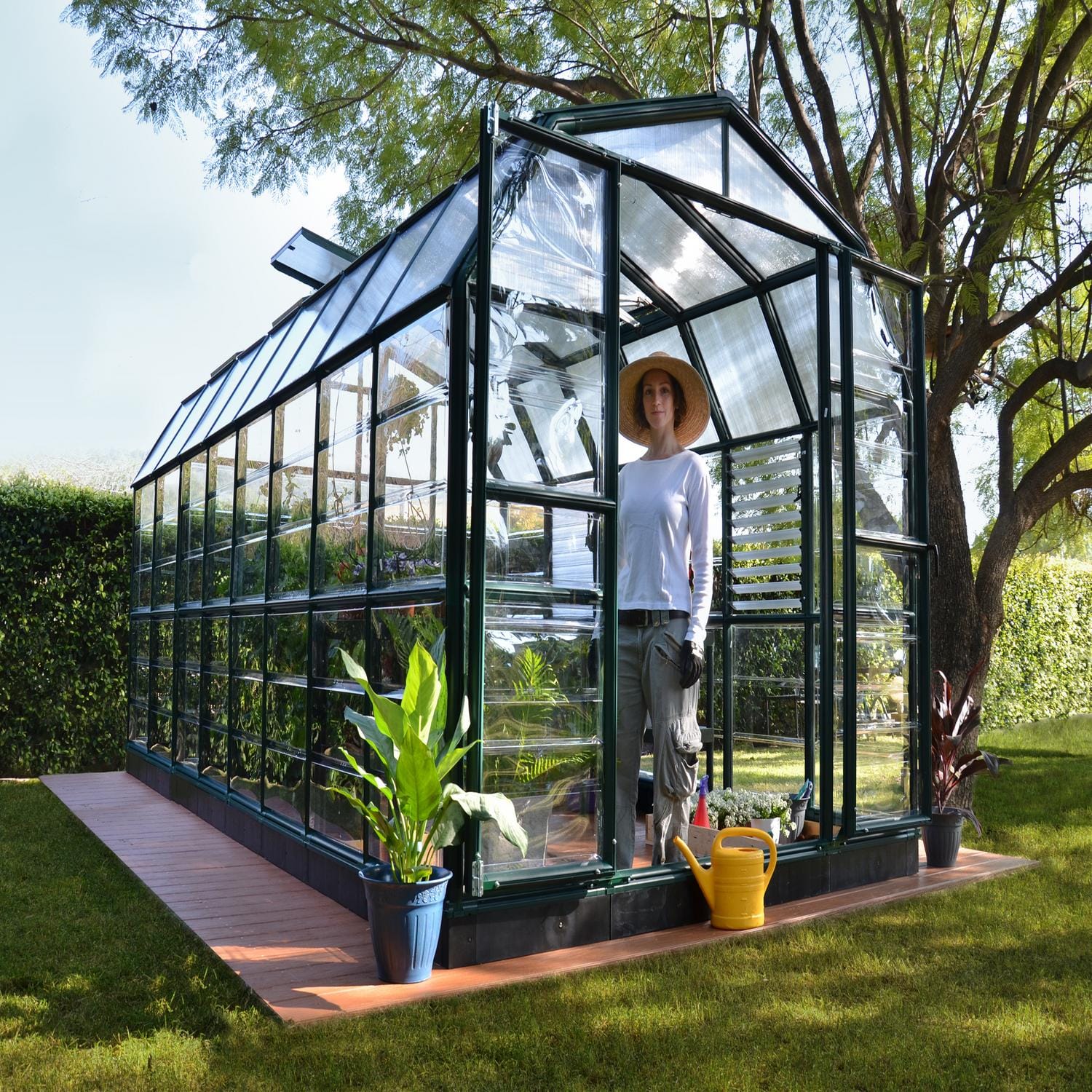 Palram - Canopia | Prestige 8x16 ft Clear Greenhouse Kit Package with 0.8mm Polycarbonate Glazing - Image 3