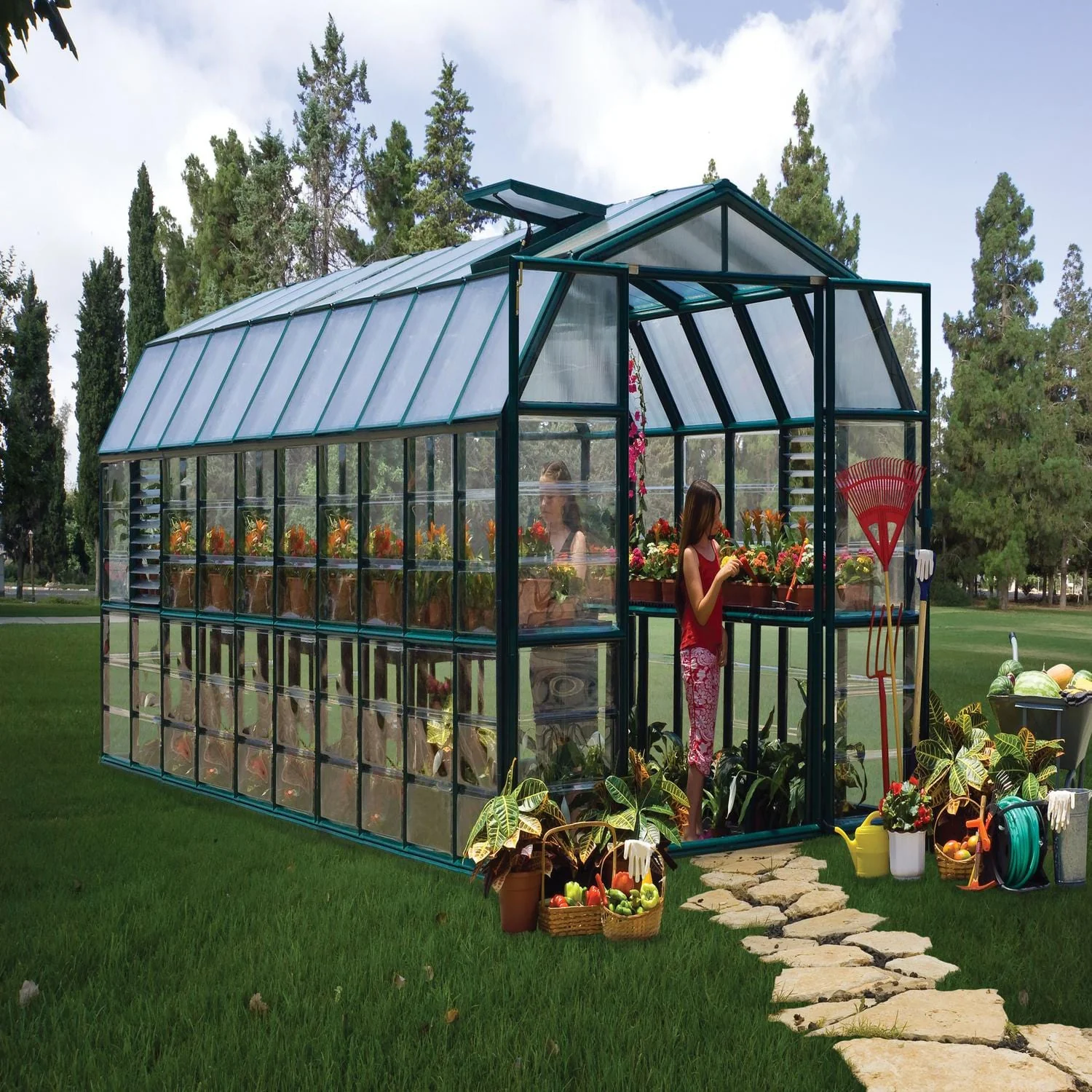 Palram - Canopia | Prestige 8x20 ft Clear Greenhouse Kit Package With 0.8mm Polycarbonate Glazing - Image 2
