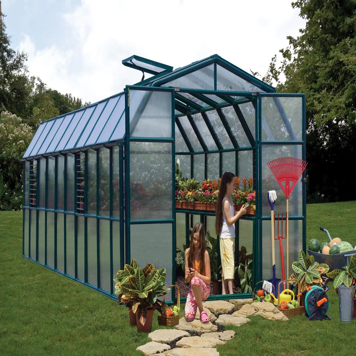 Palram - Canopia | Prestige 8x20 ft Twin-Wall Greenhouse Kit Package With 6mm Twin-wall Polycarbonate Glazing - Image 2