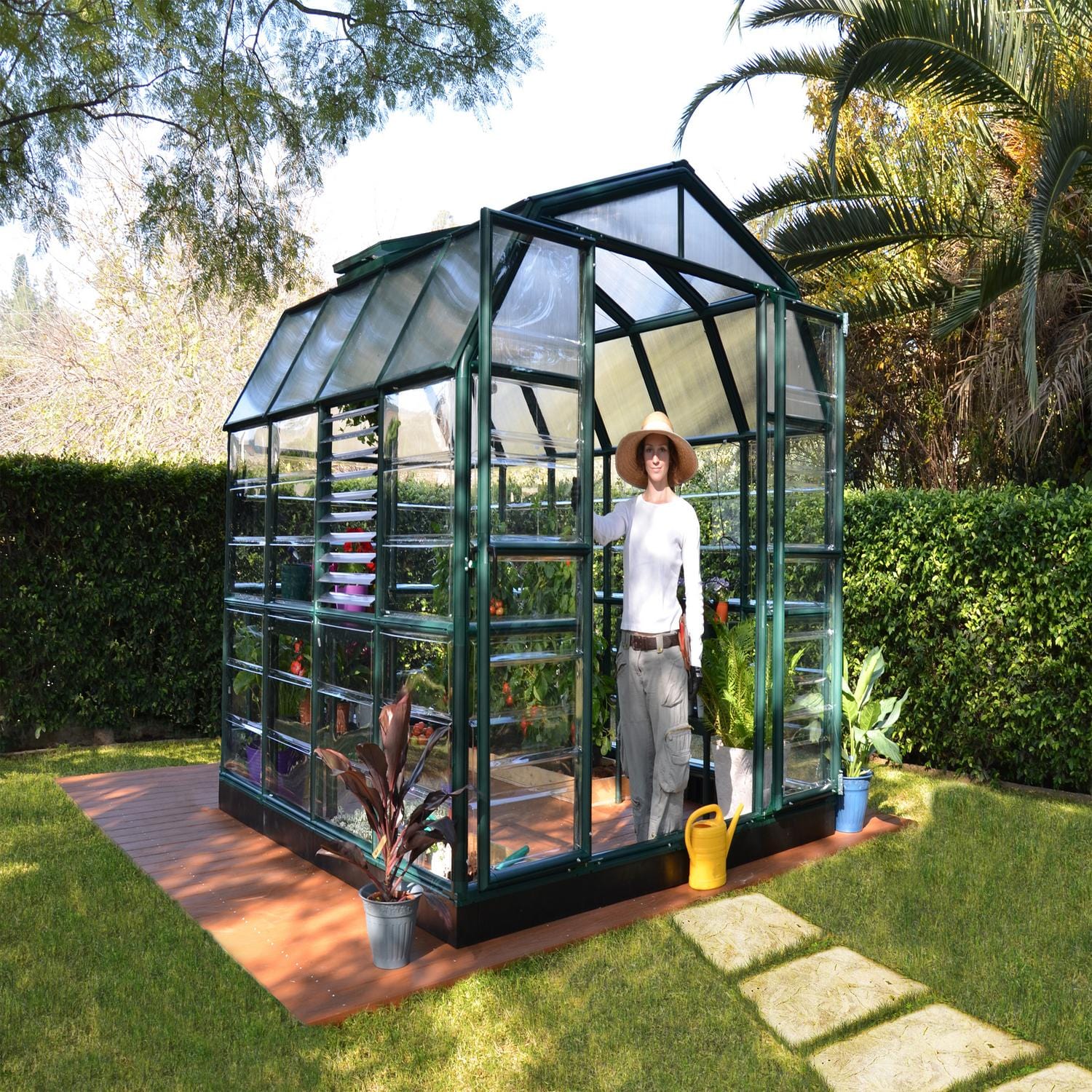 Palram - Canopia | Prestige 8x8 ft Clear Greenhouse Kit Package With 0.8mm Polycarbonate Glazing - Image 3