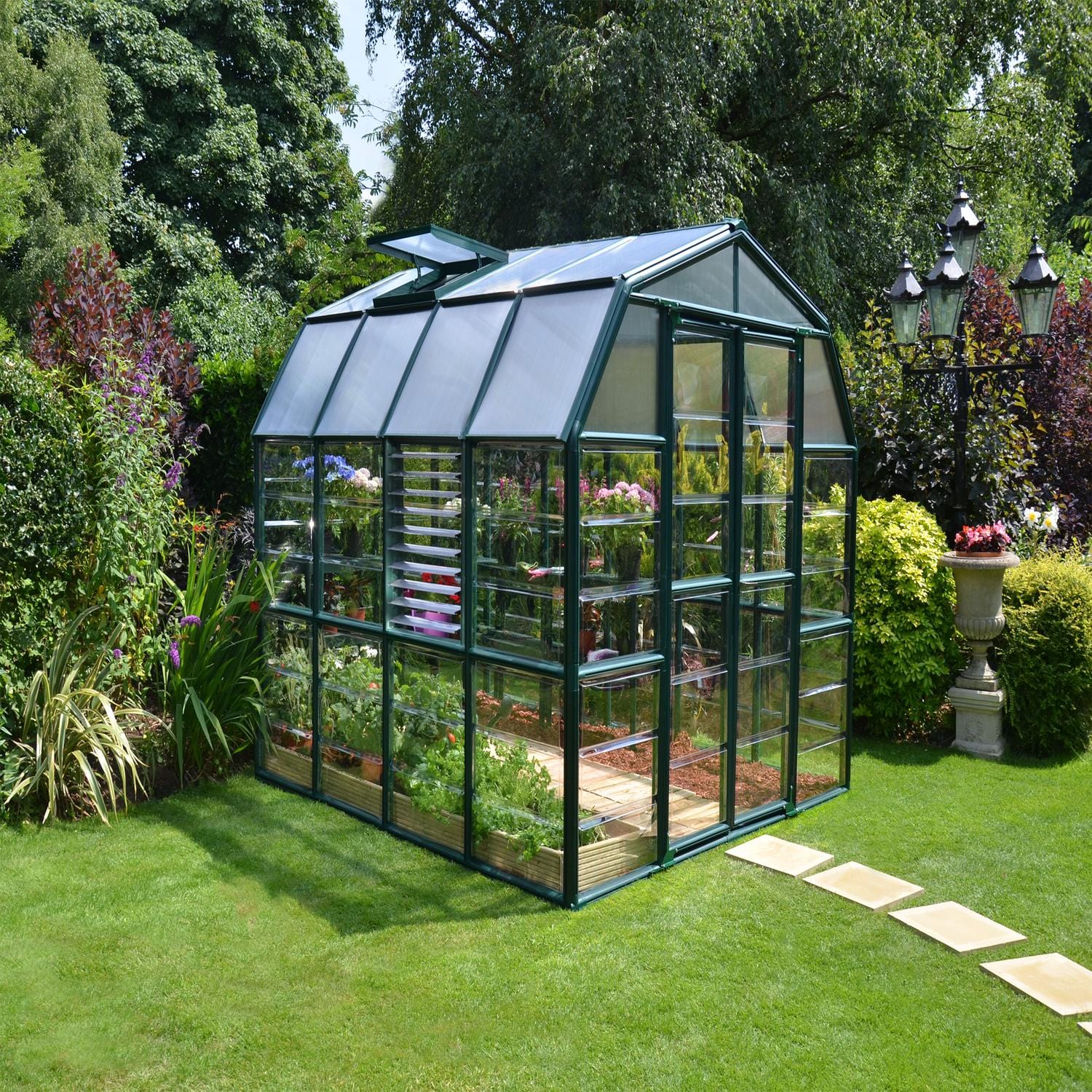 Palram - Canopia | Prestige 8x8 ft Clear Greenhouse Kit Package With 0.8mm Polycarbonate Glazing - Image 4