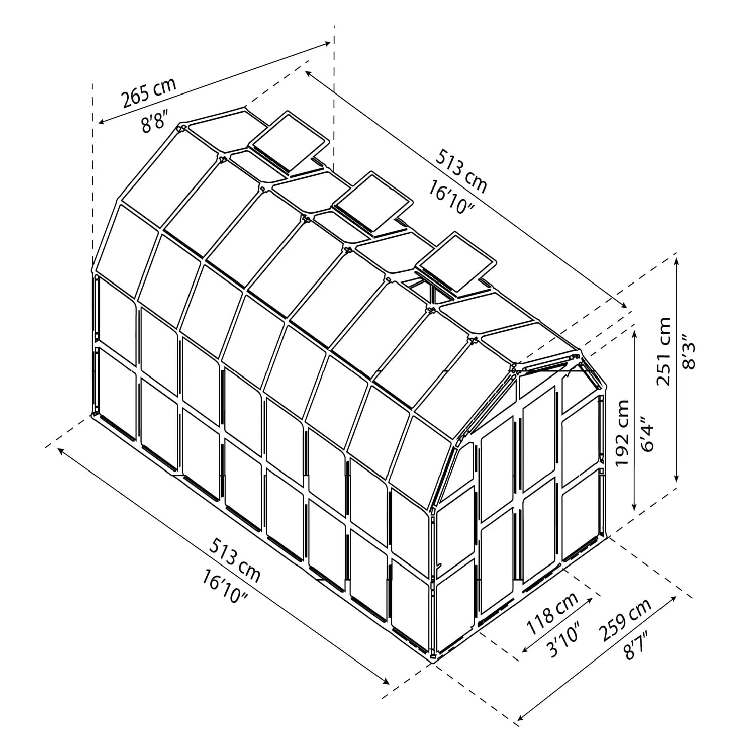 Palram - Canopia | Prestige 8x16 ft Twin-Wall Greenhouse Kit Package With 6mm Twin-wall Polycarbonate Glazing - Image 11