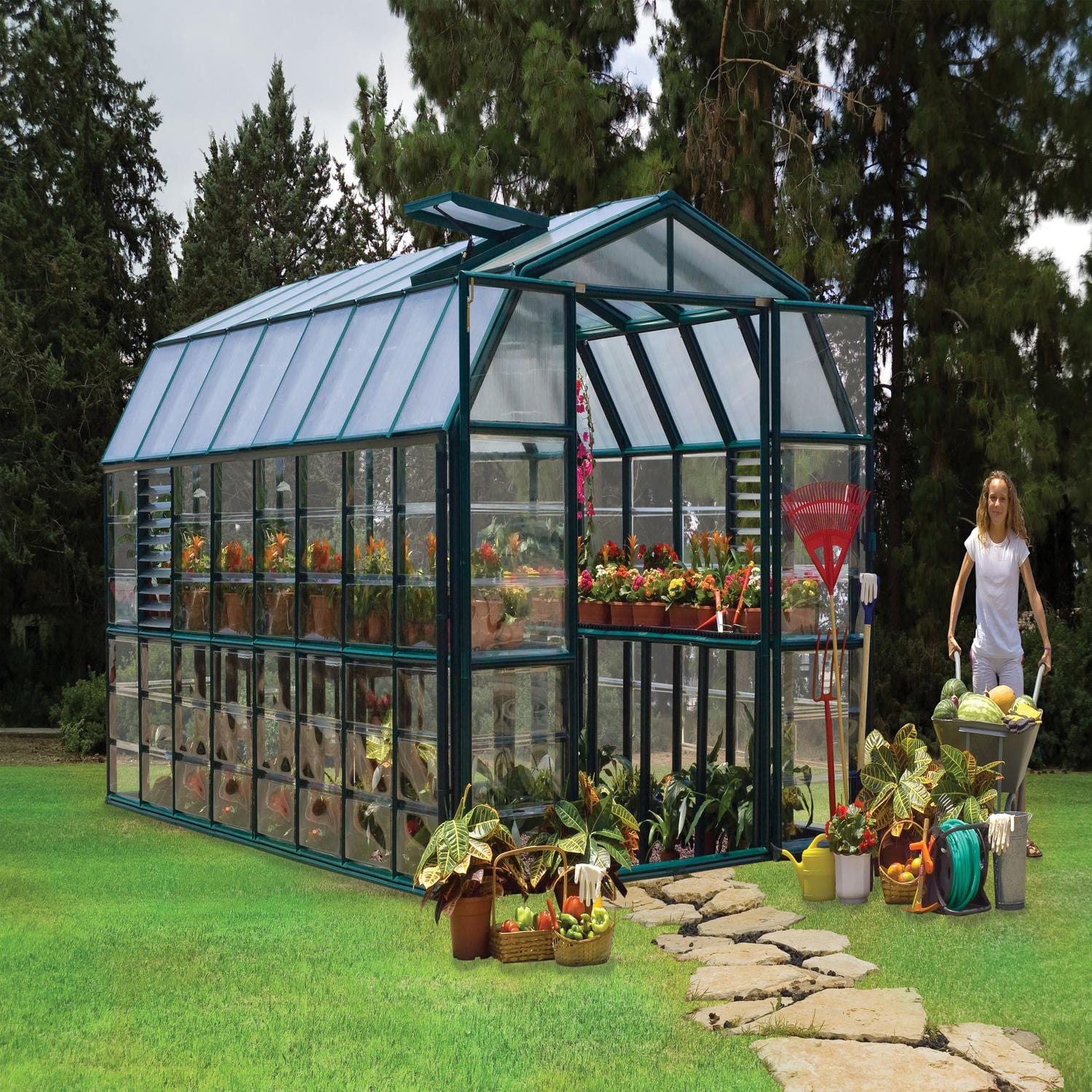 Palram - Canopia | Prestige 8x16 ft Twin-Wall Greenhouse Kit Package With 6mm Twin-wall Polycarbonate Glazing - Image 2