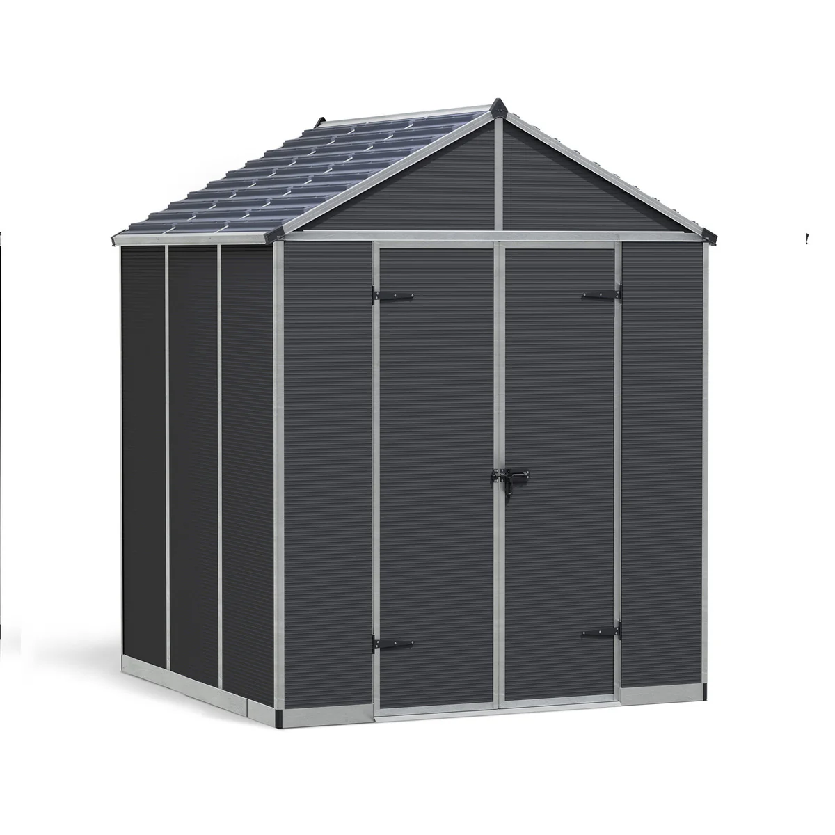 Palram - Canopia | Rubicon 8ft Ultra Durable Outdoor Storage Shed for Garden Dark Grey Series