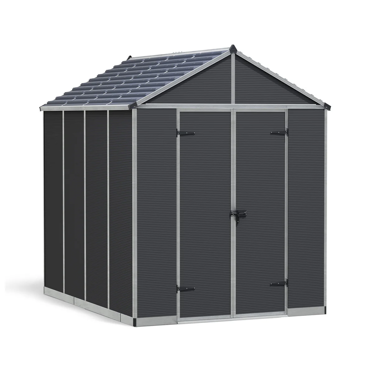 Palram - Canopia | Rubicon 8ft Ultra Durable Outdoor Storage Shed for Garden Dark Grey Series - Image 17