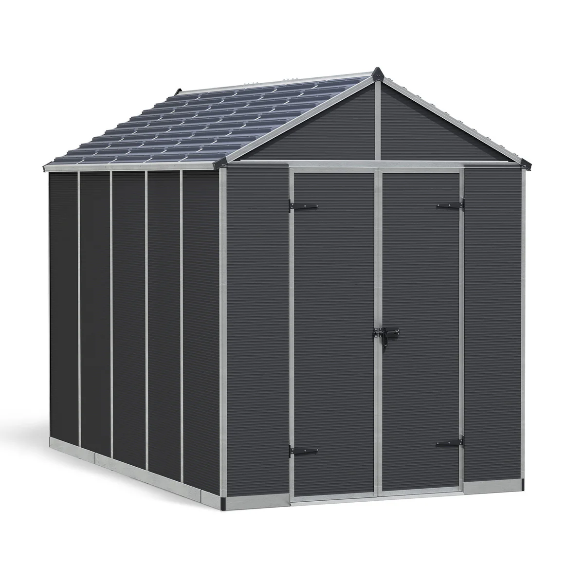 Palram - Canopia | Rubicon 8ft Ultra Durable Outdoor Storage Shed for Garden Dark Grey Series - Image 20