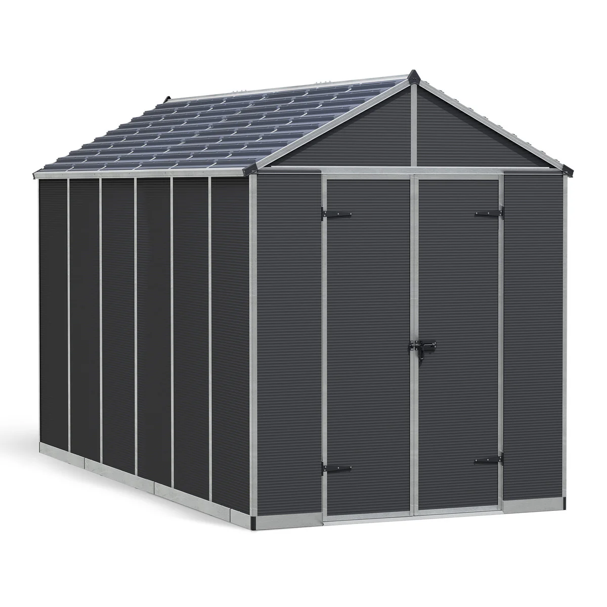Palram - Canopia | Rubicon 8ft Ultra Durable Outdoor Storage Shed for Garden Dark Grey Series - Image 23