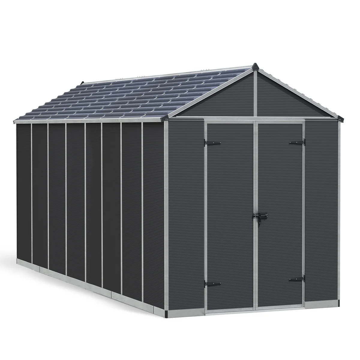 Palram - Canopia | Rubicon 8ft Ultra Durable Outdoor Storage Shed for Garden Dark Grey Series - Image 28