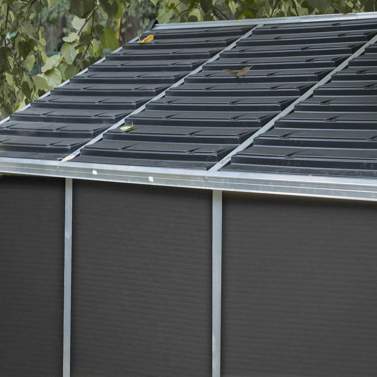 Palram - Canopia | Rubicon 8ft Ultra Durable Outdoor Storage Shed for Garden Dark Grey Series - Image 8