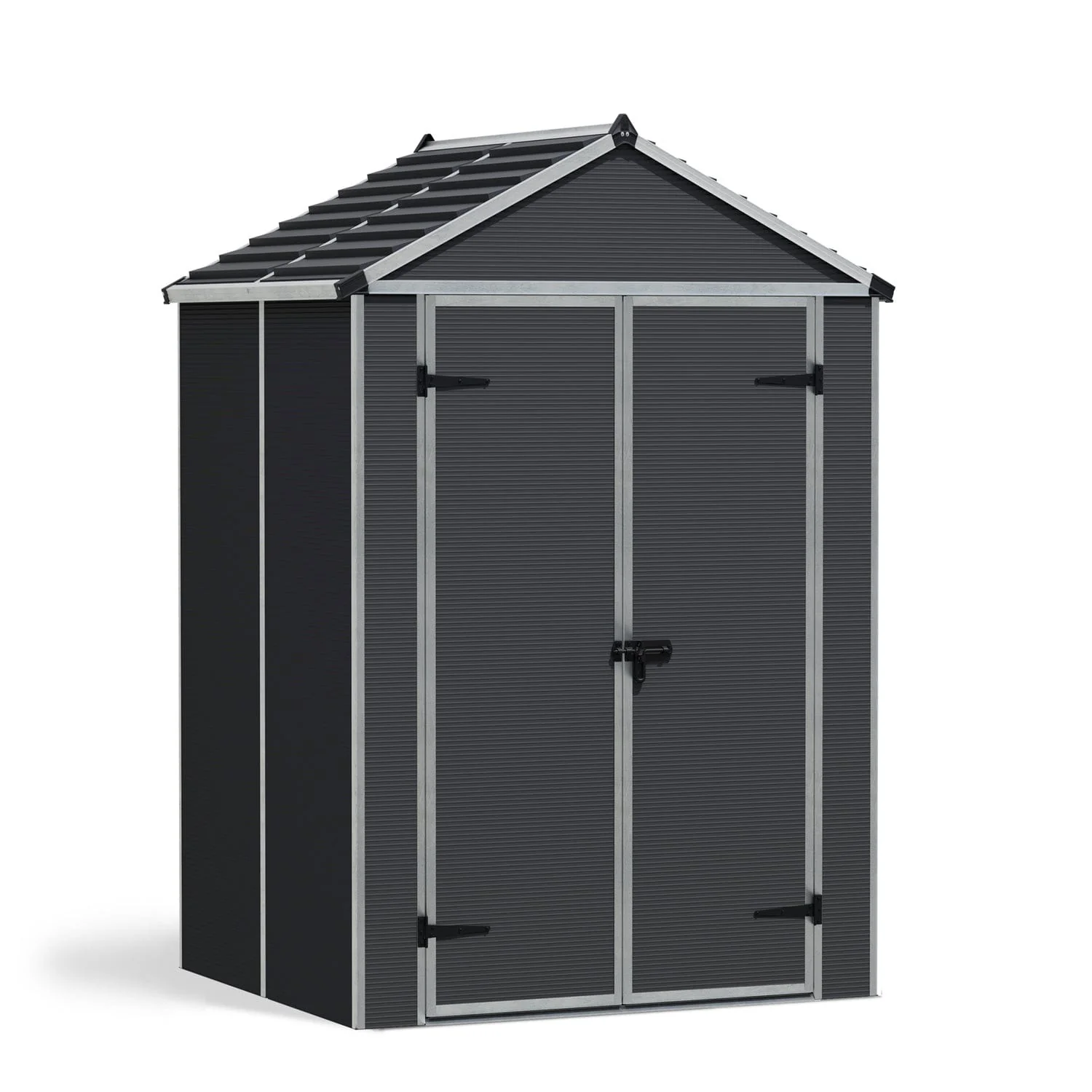 Palram - Canopia | Rubicon 6ft Ultra Durable Outdoor Storage Shed for Garden Dark Grey Series