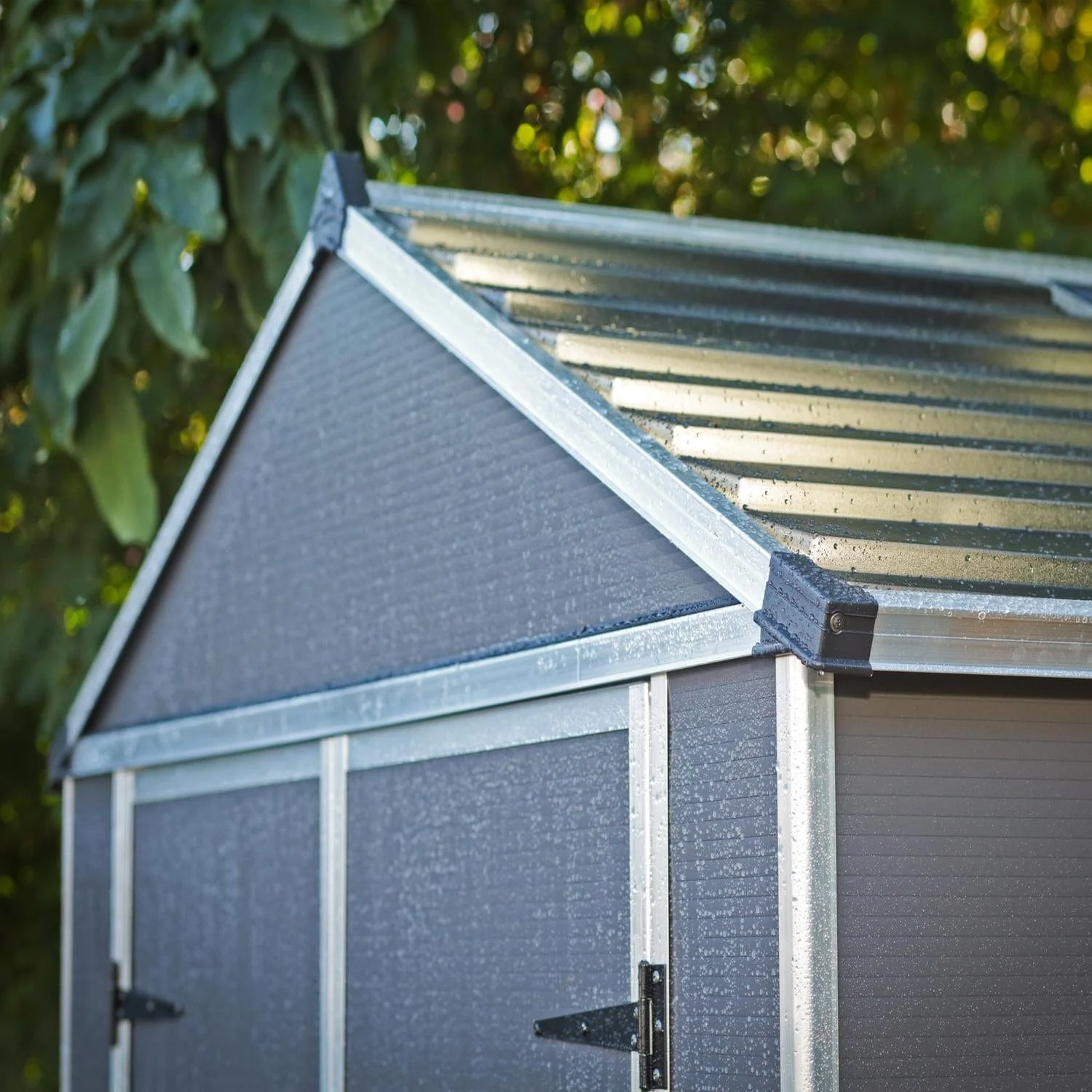 Palram - Canopia | Rubicon 6ft Ultra Durable Outdoor Storage Shed for Garden Dark Grey Series - Image 12