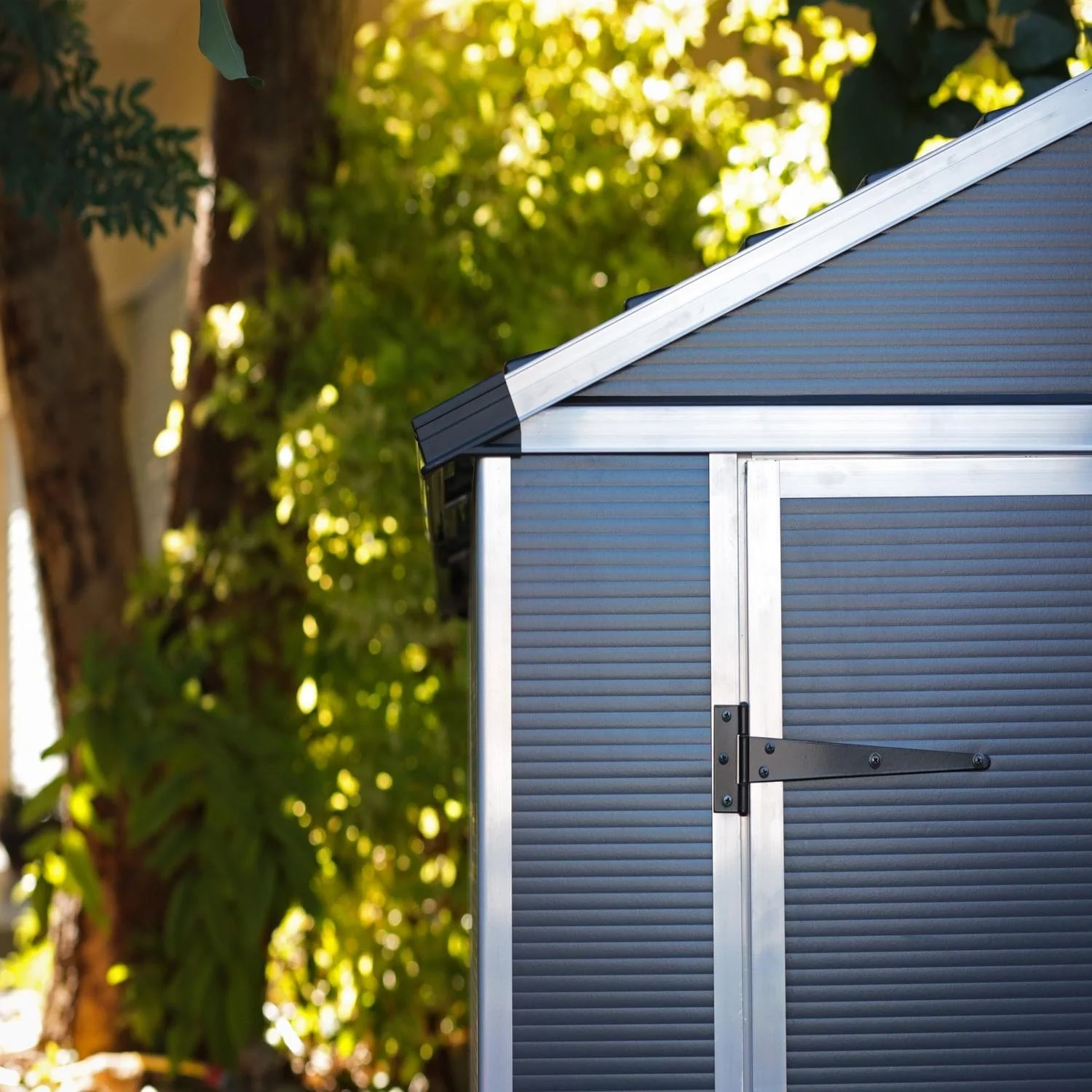 Palram - Canopia | Rubicon 6ft Ultra Durable Outdoor Storage Shed for Garden Dark Grey Series - Image 13