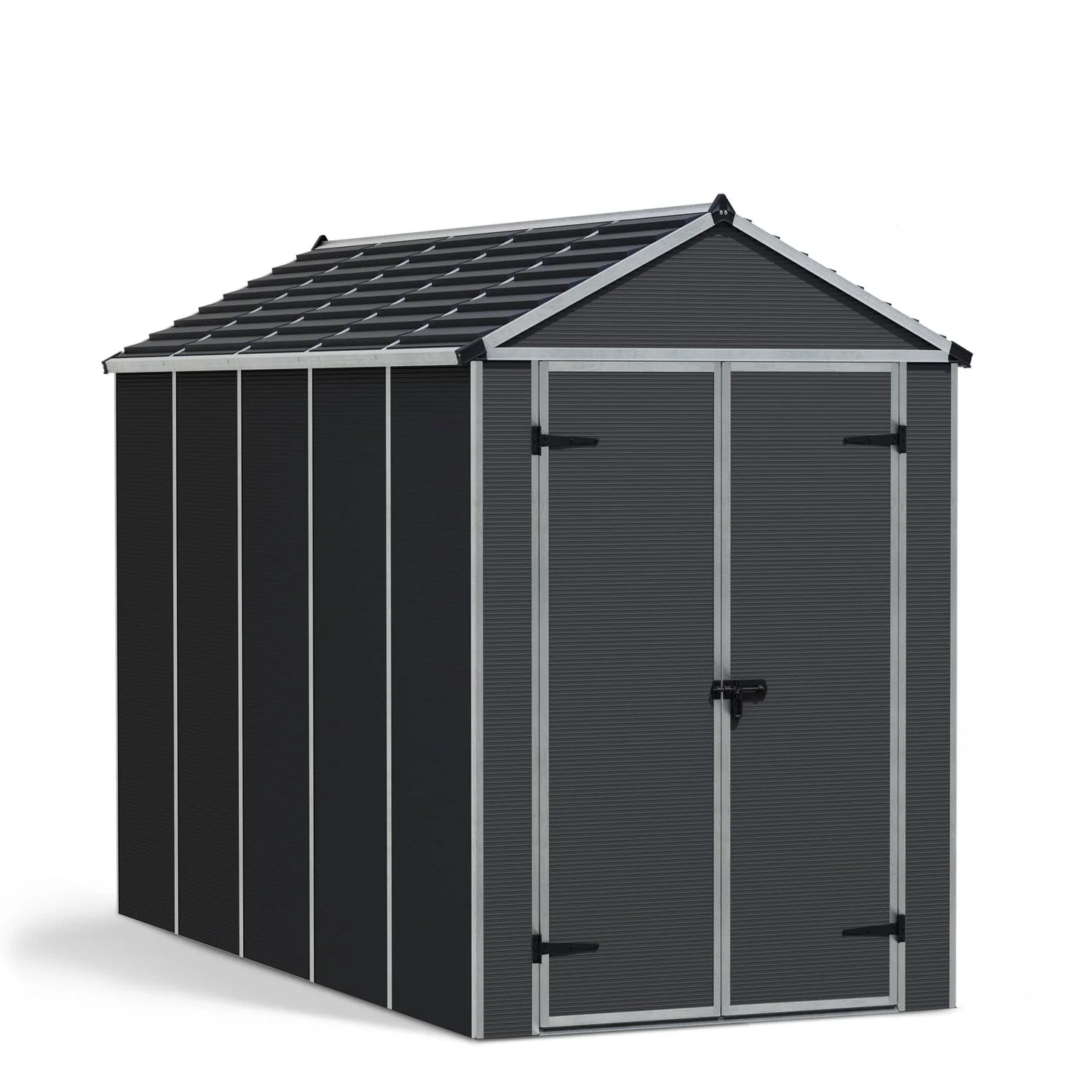 Palram - Canopia | Rubicon 6ft Ultra Durable Outdoor Storage Shed for Garden Dark Grey Series - Image 4