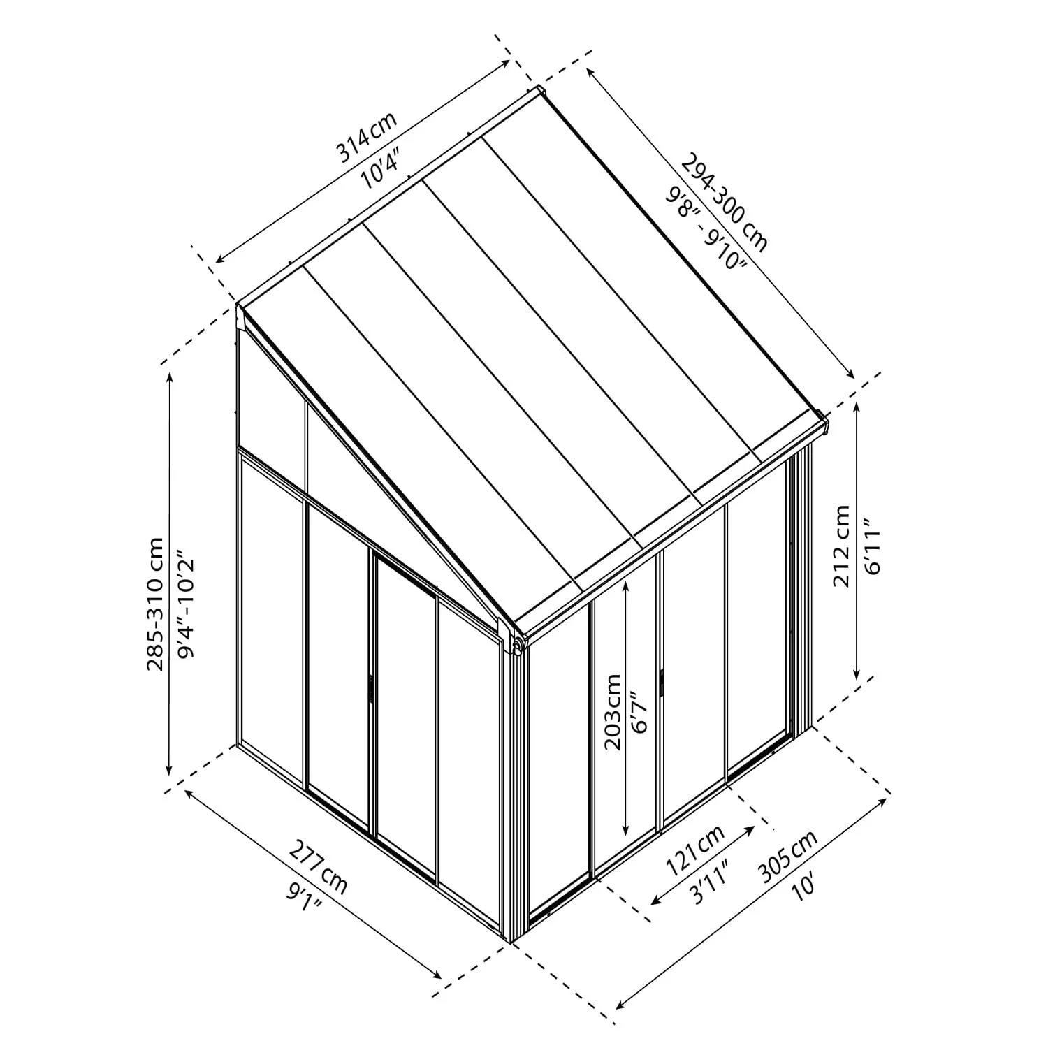 Palram - Canopia | SanRemo 10x10 ft Patio Enclosure - Gray/Clear - Image 6