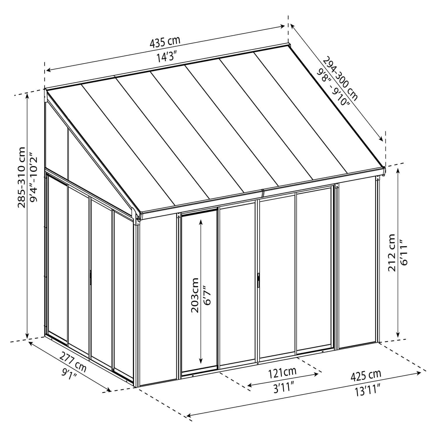 Palram - Canopia | SanRemo 10x14 ft Patio Enclosure - Gray/Clear - Image 9