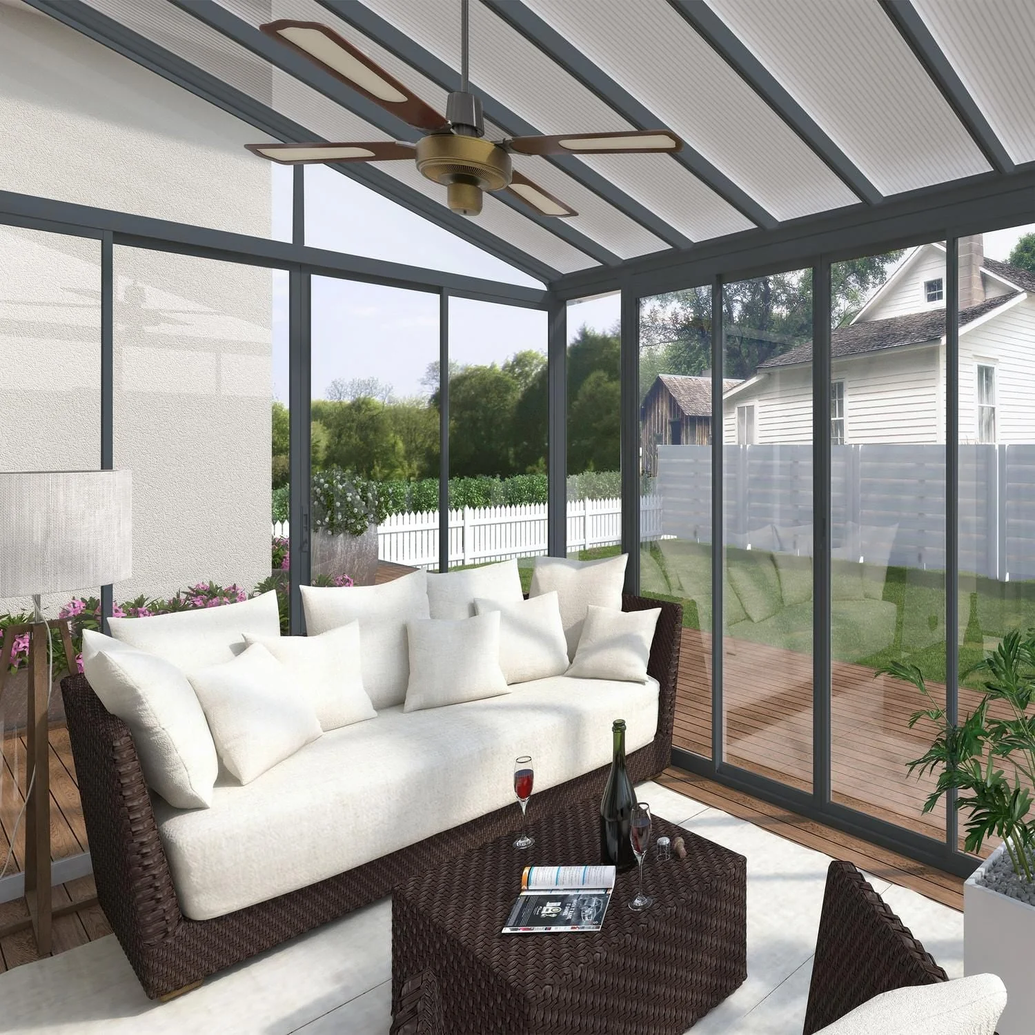 Palram - Canopia | SanRemo 10x18 ft Patio Enclosure - Gray/Clear - Image 5