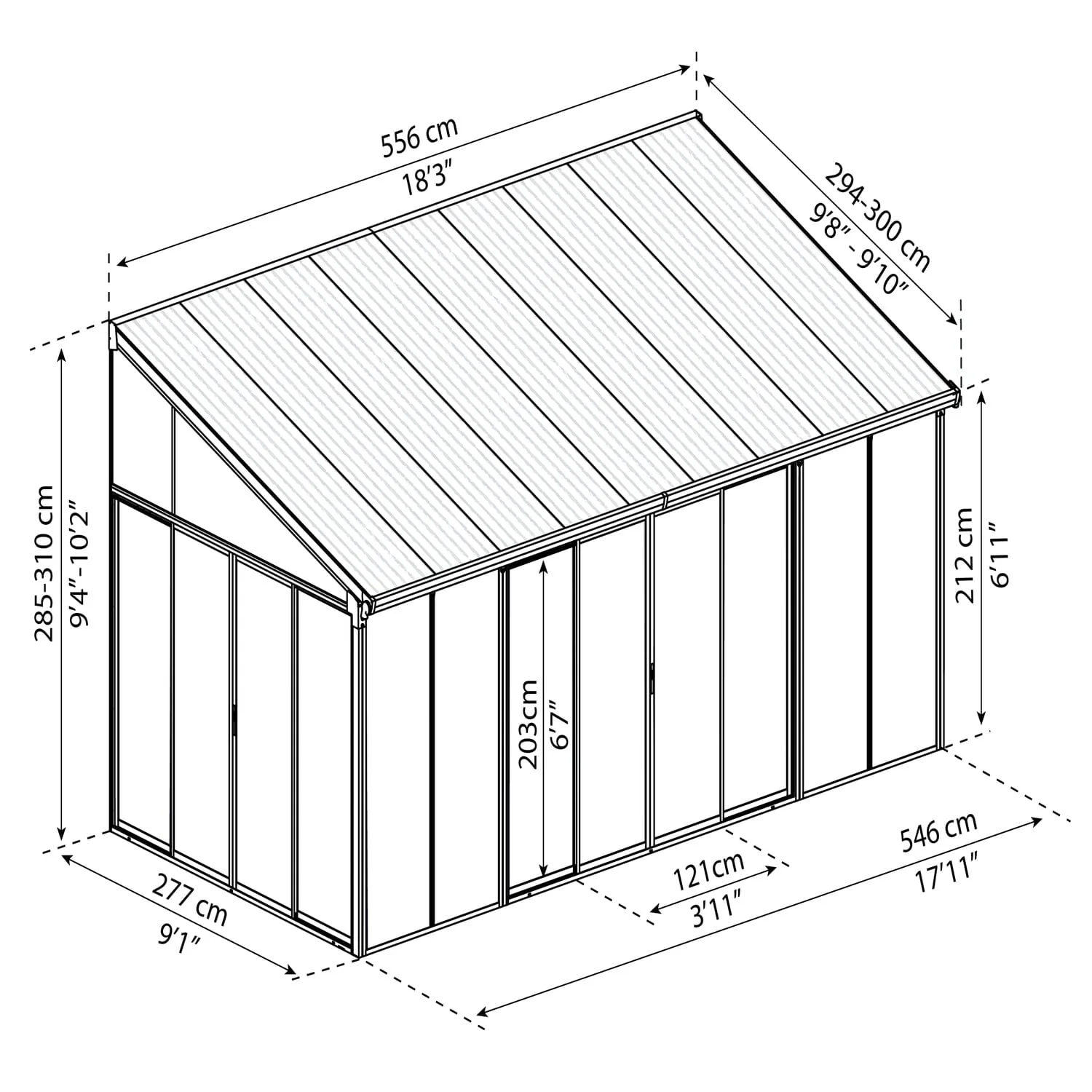 Palram - Canopia | SanRemo 10x18 ft Patio Enclosure - Gray/Clear - Image 8