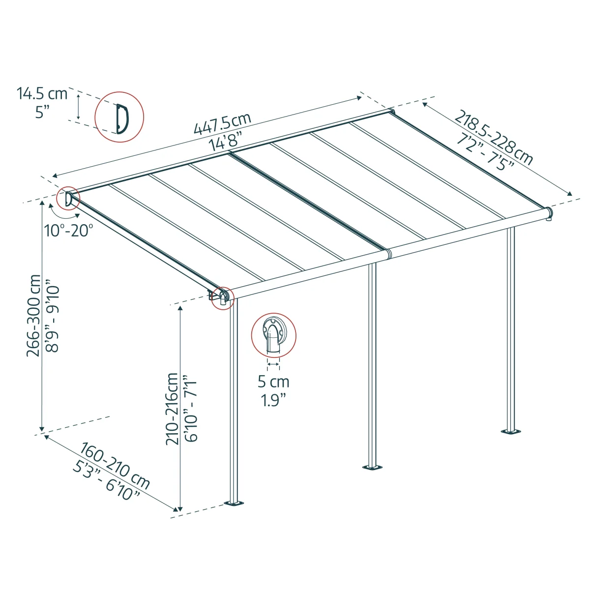 Palram - Canopia | Sierra Patio Cover - 7.5ft Wide - Image 5