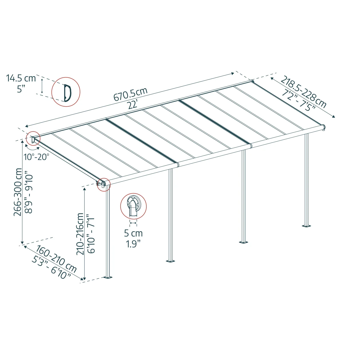 Palram - Canopia | Sierra Patio Cover - 7.5ft Wide - Image 6
