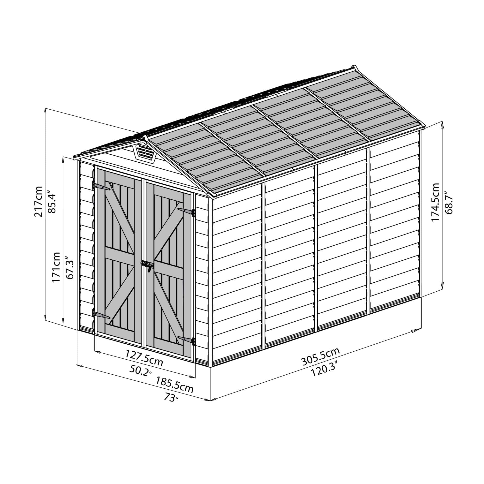 Palram - Canopia | SkyLight Polycarbonate Storage Shed - 6ft Wide - Image 28