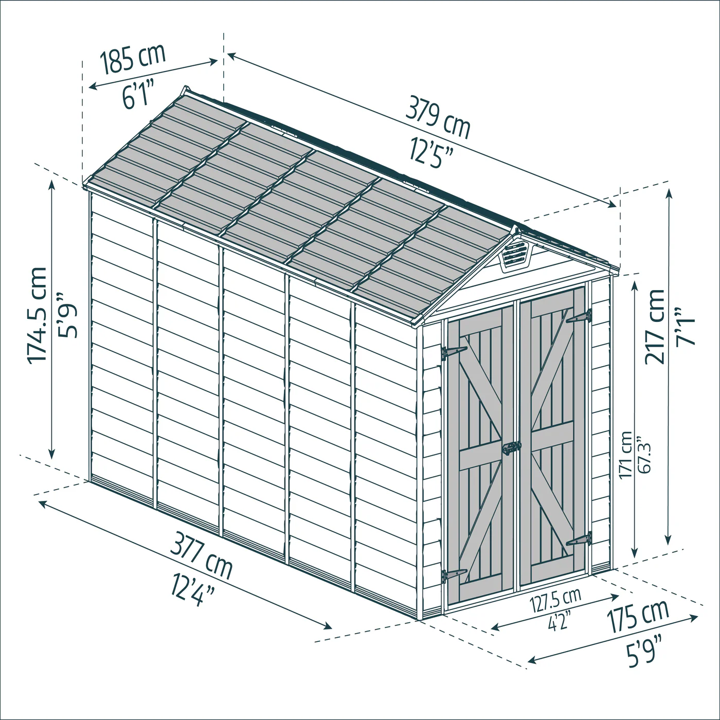 Palram - Canopia | SkyLight Polycarbonate Storage Shed - 6ft Wide - Image 32