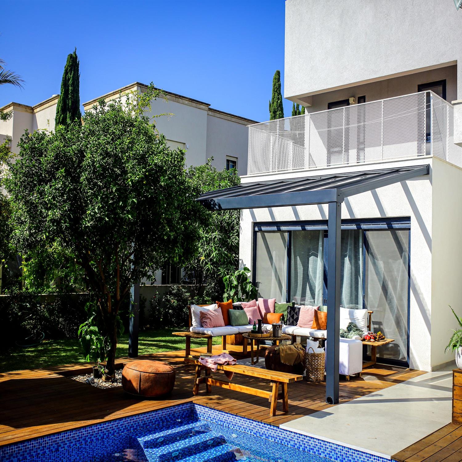 Palram - Canopia | Stockholm 11x17 ft Patio Cover - Gray/Clear - Image 10