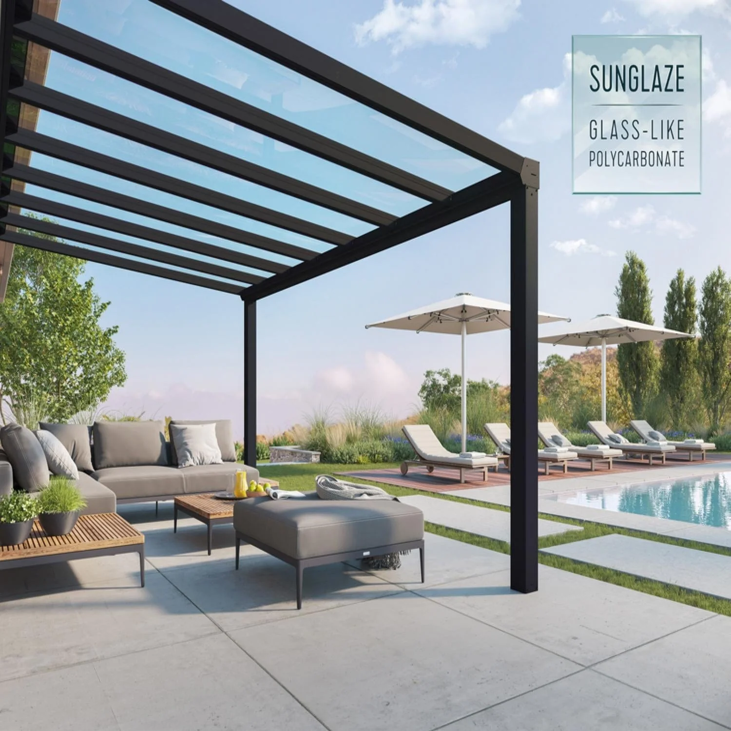Palram - Canopia | Stockholm 11x17 ft Patio Cover - Gray/Clear - Image 3