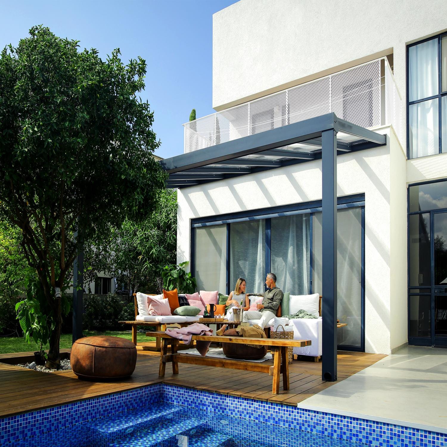 Palram - Canopia | Stockholm 11x17 ft Patio Cover - Gray/Clear - Image 5