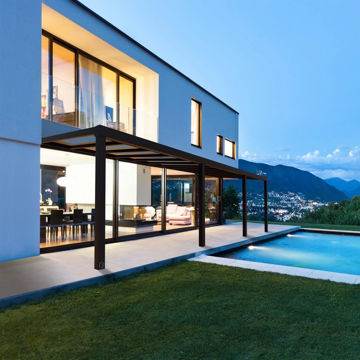 Palram - Canopia | Stockholm 11x31 ft Patio Cover - Gray/Clear - Image 2