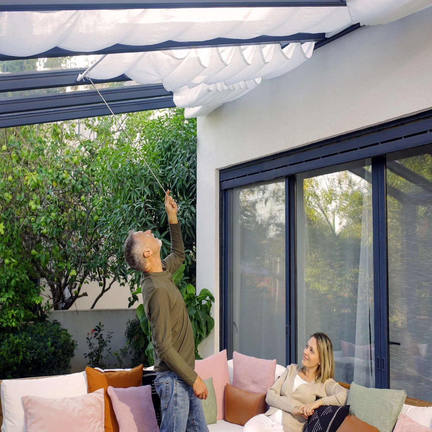 Palram - Canopia | 11x22 ft Stockholm Patio Cover Roof Blinds - Image 4