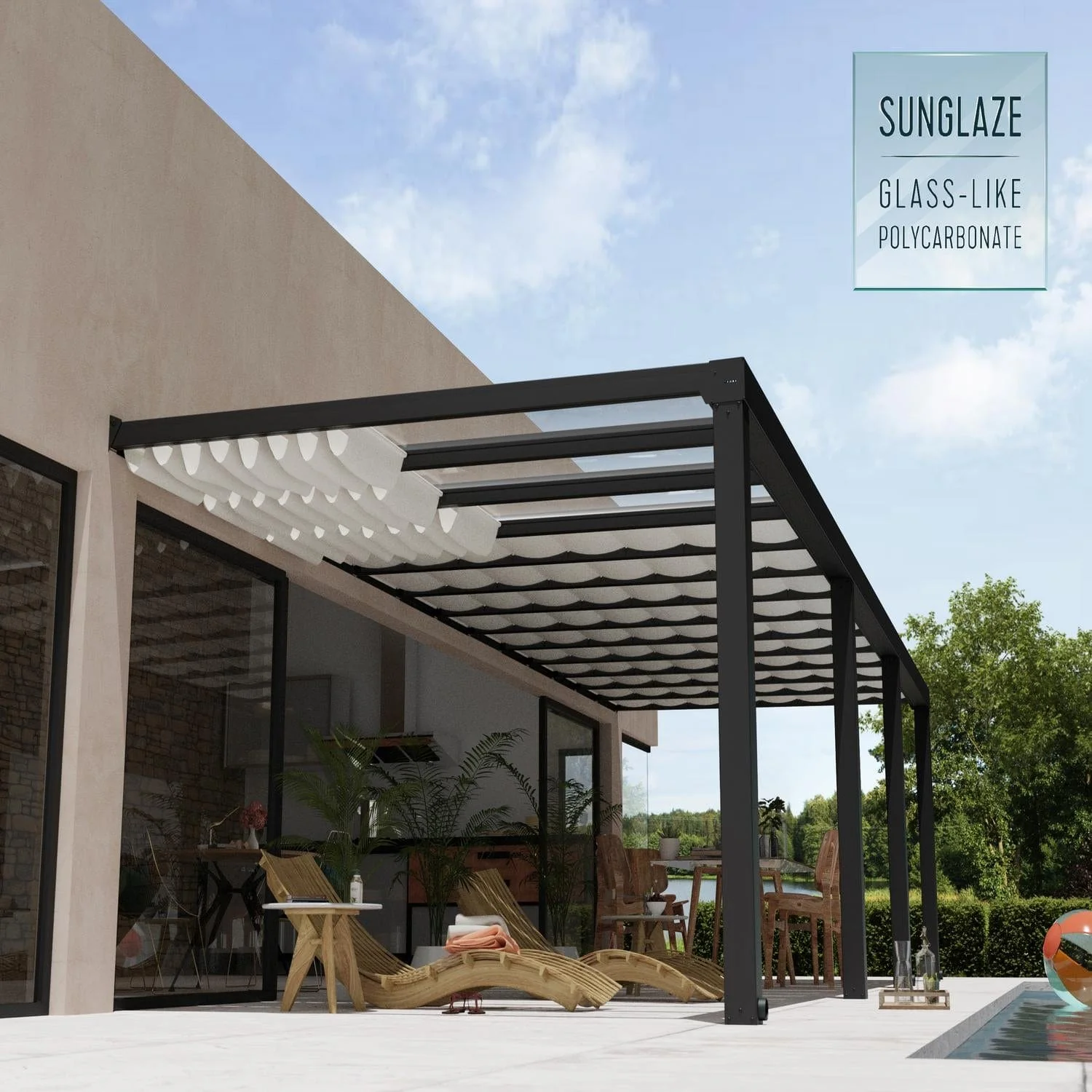 Palram - Canopia | 11x31 ft Stockholm Patio Cover Roof Blinds - Image 3