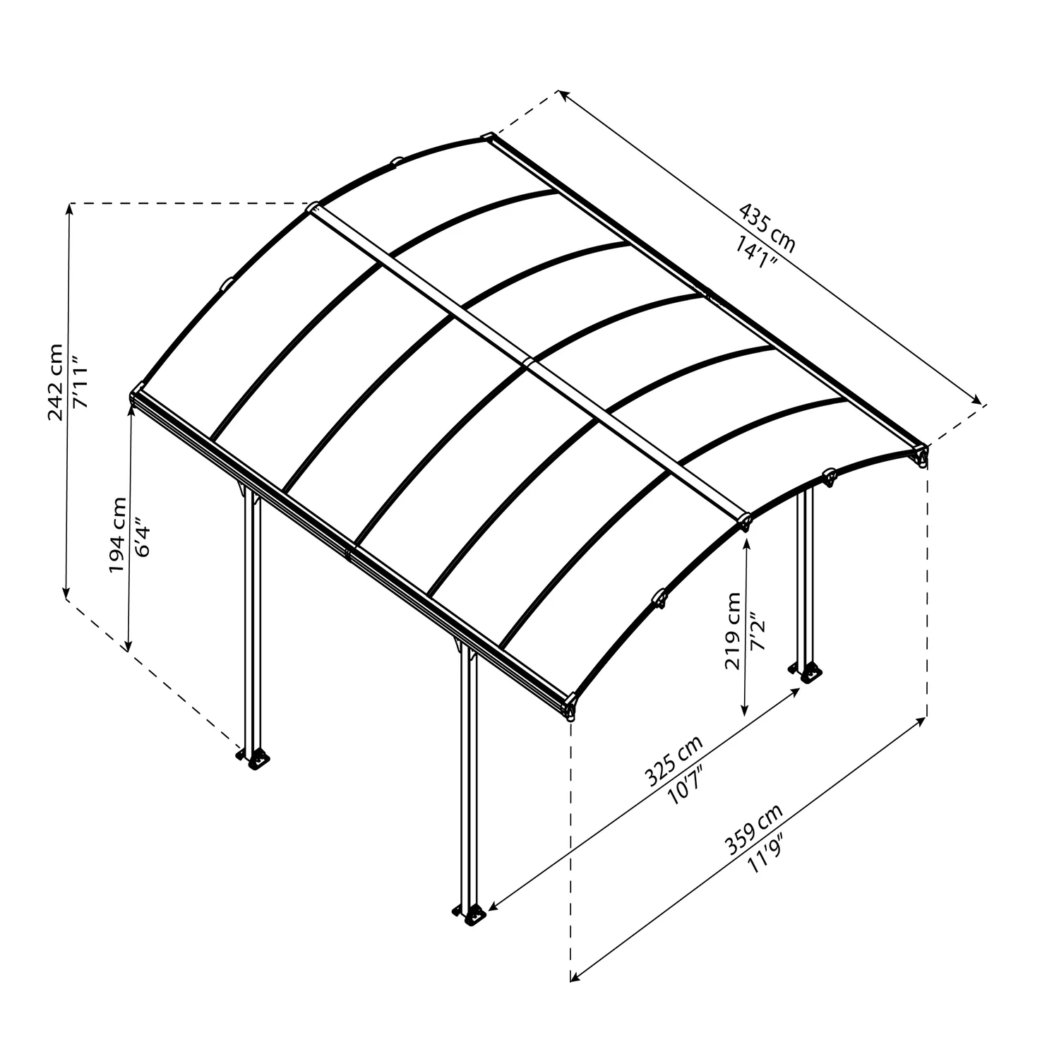 Palram - Canopia | Tucson 4300 12x14 ft Gazebo - Gray - Image 11