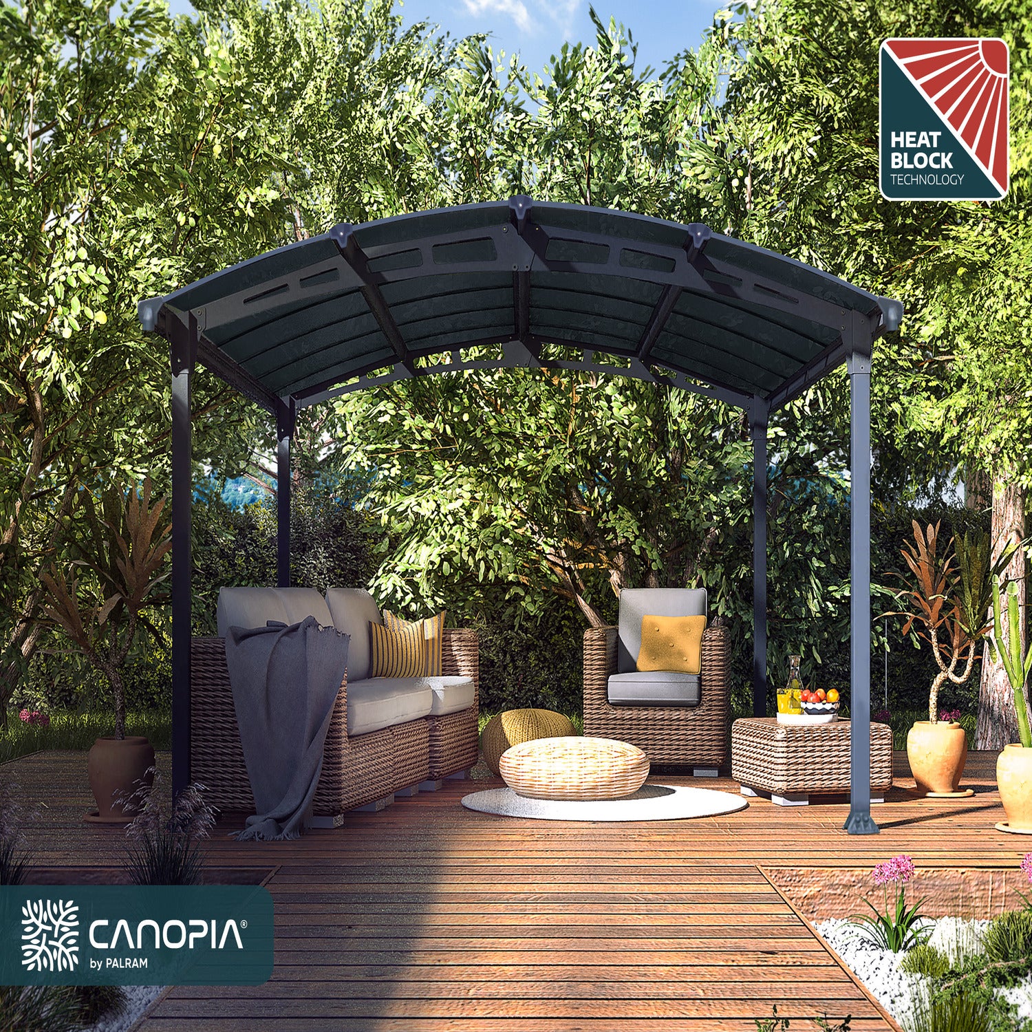 Palram - Canopia | Tucson 4300 12x14 ft Gazebo - Gray - Image 4