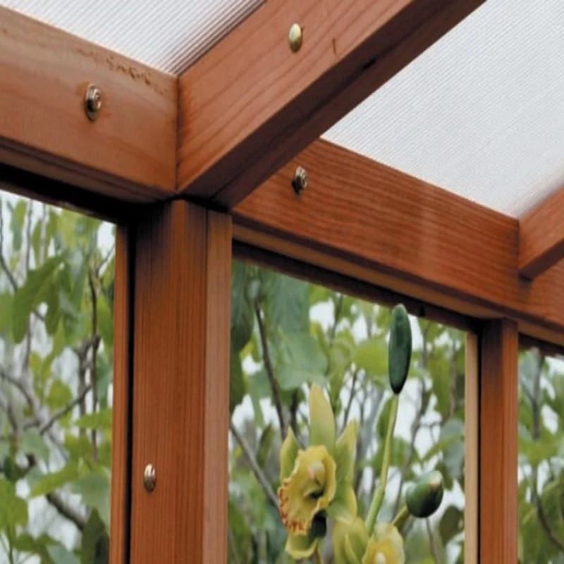 Santa Barbara | Deluxe Redwood Lean-To Glass Greenhouse/Sunroom Premium Package, 3/16 in Glass Glazing, Pre-assembled Panels - Image 5
