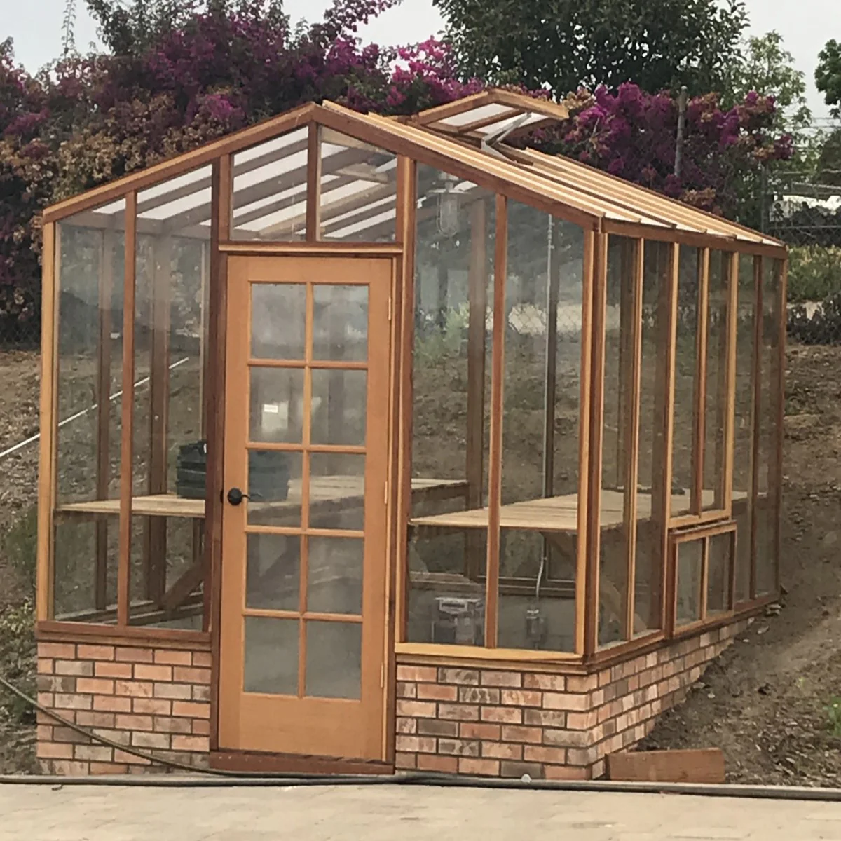 Santa Barbara | Deluxe Redwood Glass Greenhouse/Sunroom Premium Package With 3/16 inch Glass Glazing and Pre-assembled Panels - Image 12